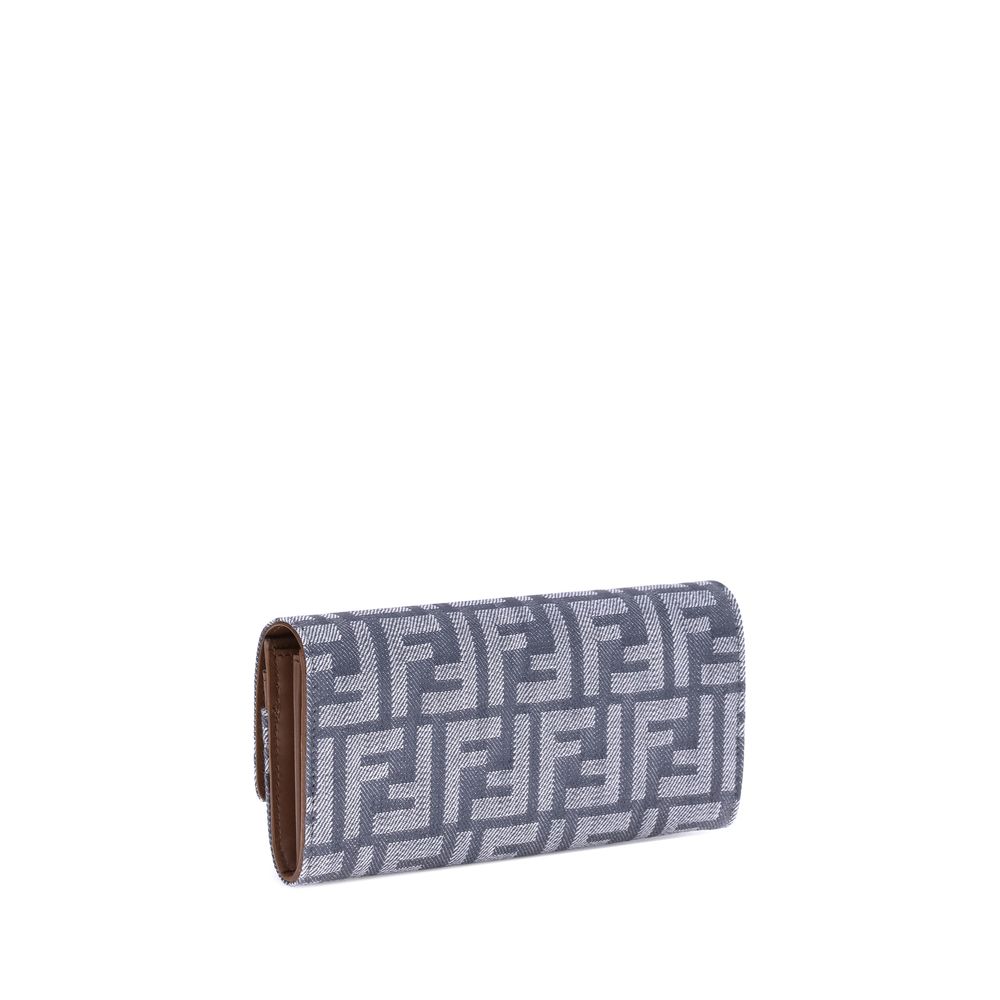 Fendi FF print denim Wallet