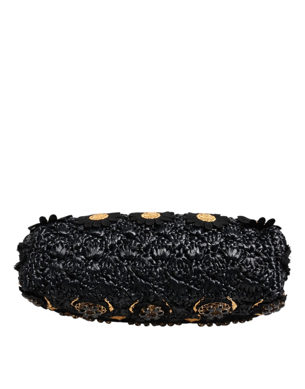 Dolce & Gabbana Black Tassel Gold Baroque Crystal Evening Clutch Bag