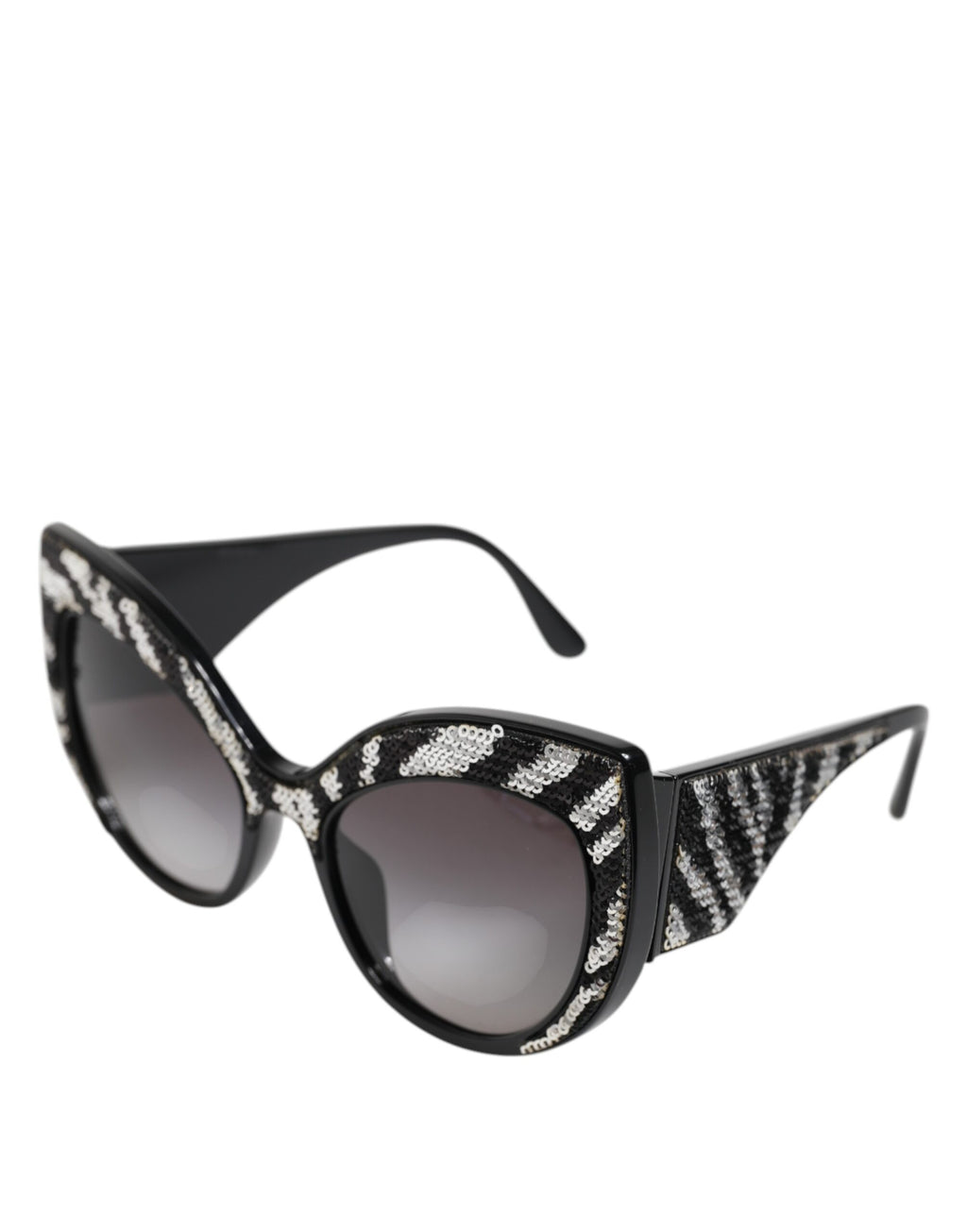 Dolce & Gabbana Black Silver Sequin Oversized Butterfly DG4326 Sunglasses