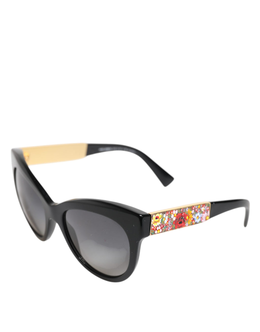 Dolce & Gabbana Black Gold Artisian Mosaic Flower Logo Shades Sunglasses