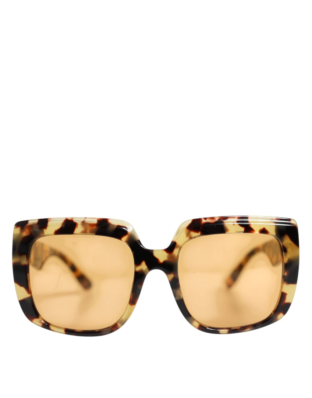 Dolce & Gabbana Black Yellow Havana Leopard Square Shades Sunglasses