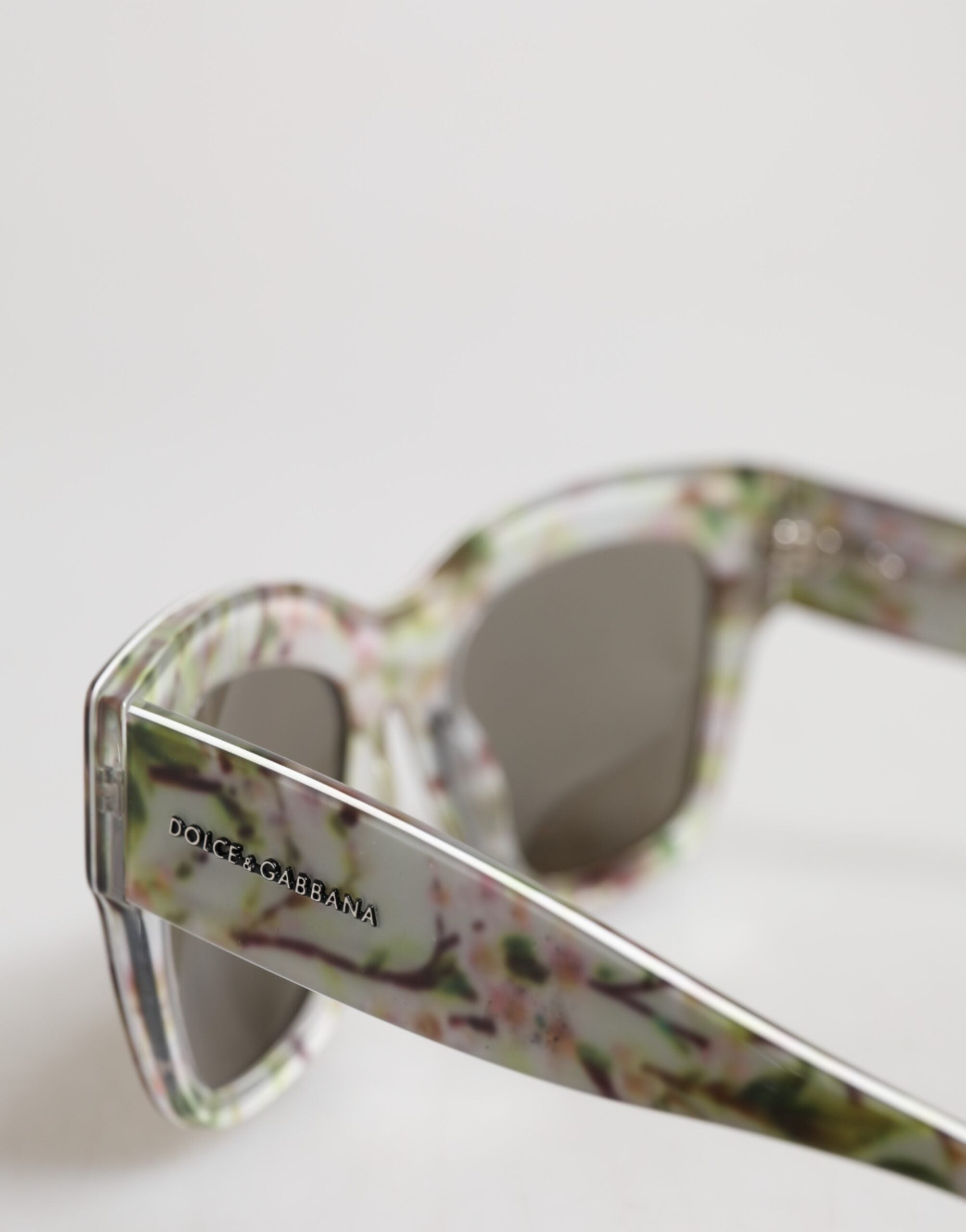 Dolce & Gabbana White DG4231F Floral Acetate Rectangle Shades Sunglasses