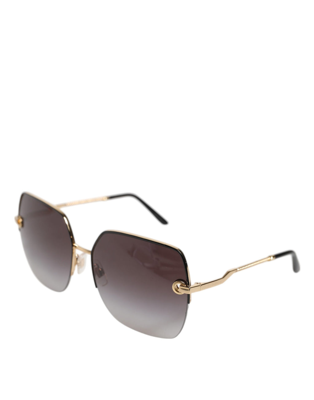 Dolce & Gabbana DG2267 Black Gold Metal Full Rim Square Sunglasses