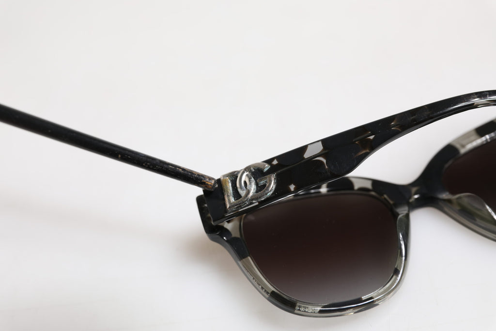 Dolce & Gabbana Black White DG4407 Acetate Butterfly Shade Sunglasses