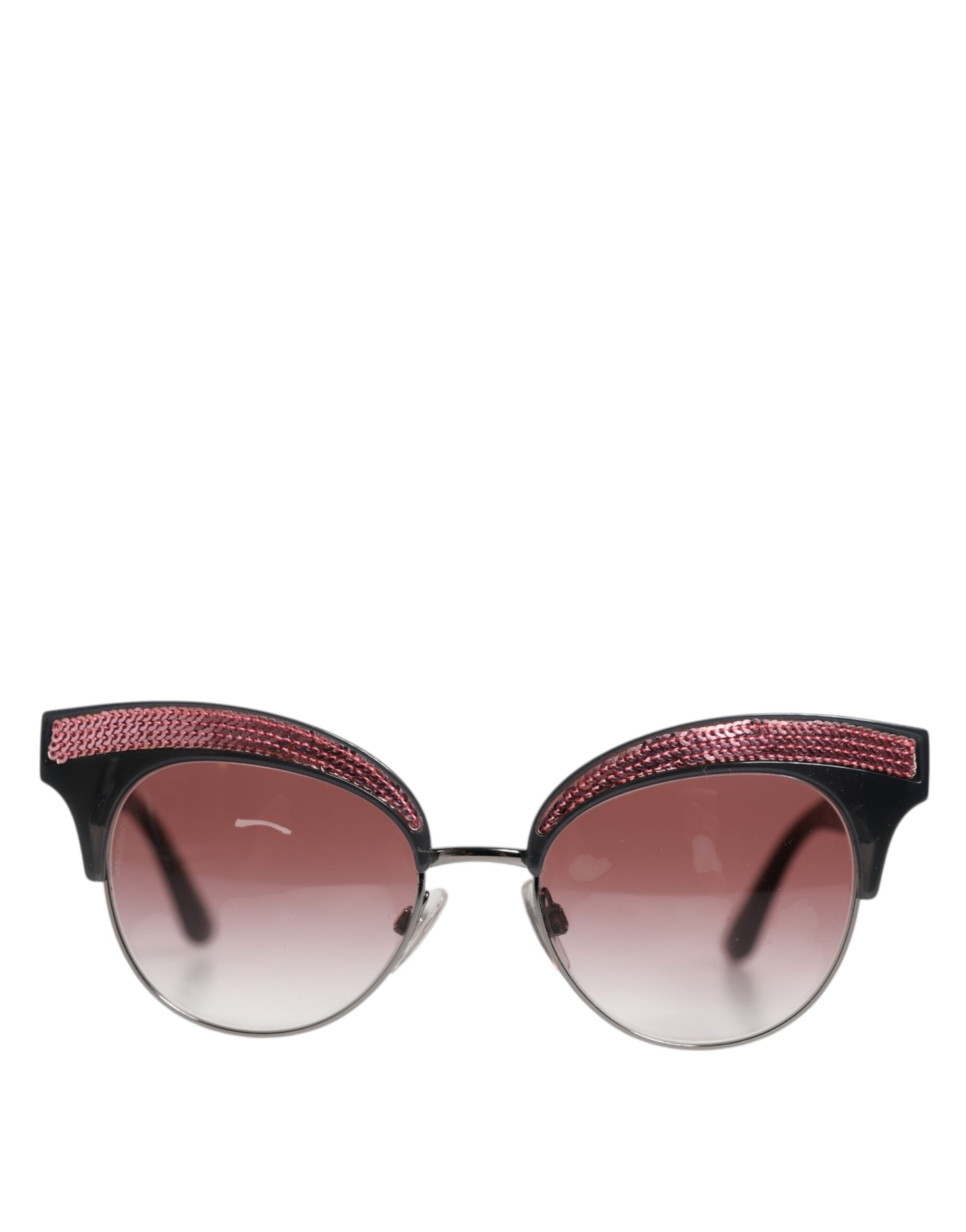 Dolce & Gabbana Black Pink Mirrored Cat Eye DG6109 Sequined Sunglasses