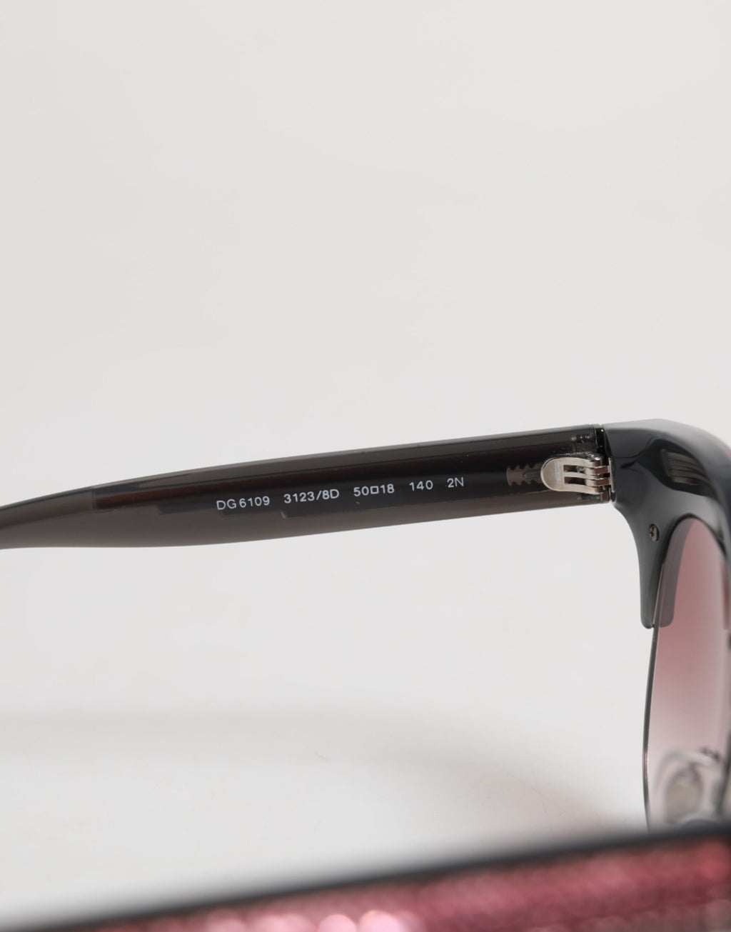 Dolce & Gabbana Black Pink Mirrored Cat Eye DG6109 Sequined Sunglasses