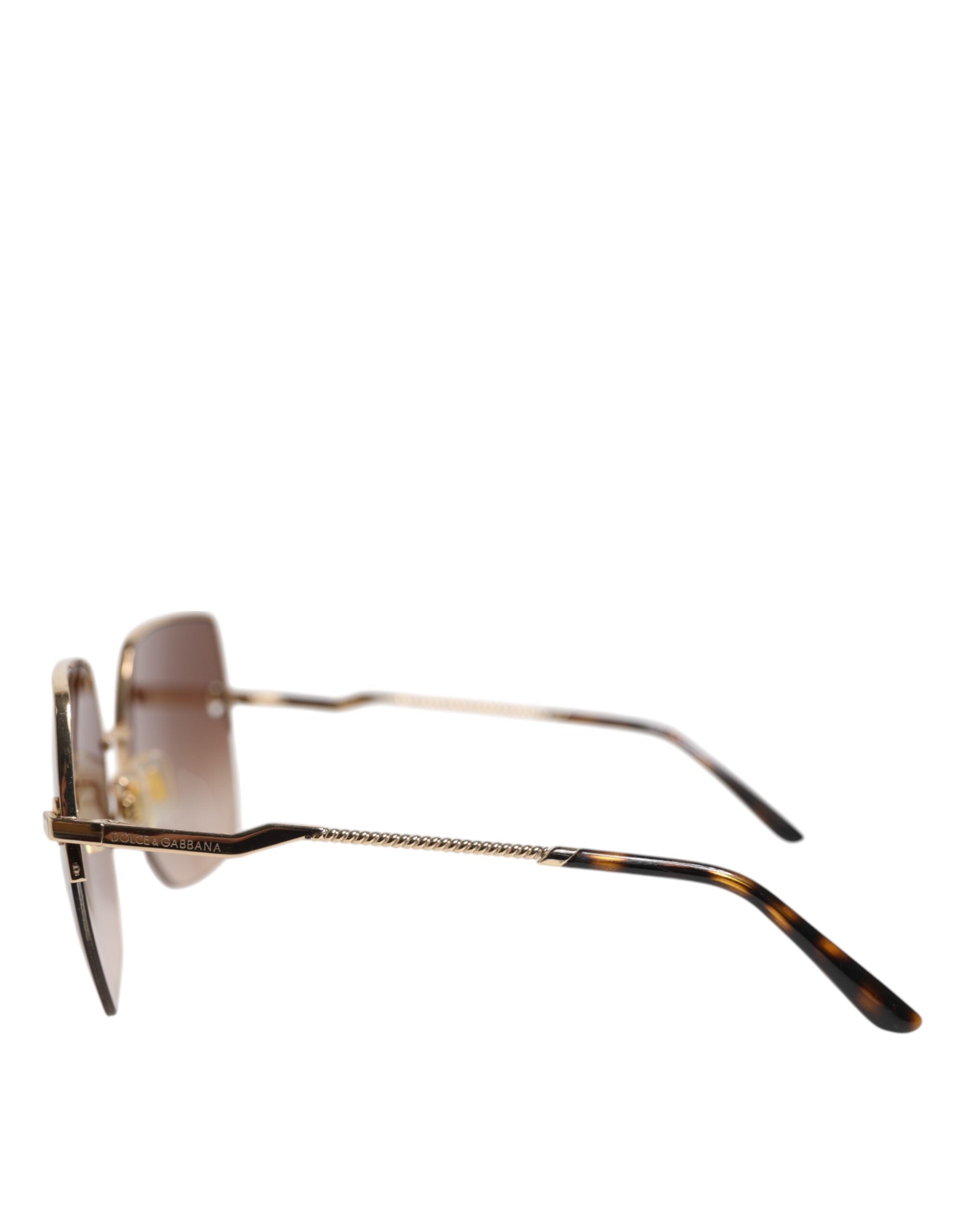 Dolce & Gabbana Gold Brown Gradient Square DG2267 Eyewear Sunglasses
