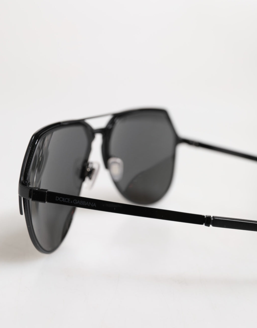Dolce & Gabbana Black Metal Frame Angular Pilot DG2151 Eyewear Sunglasses
