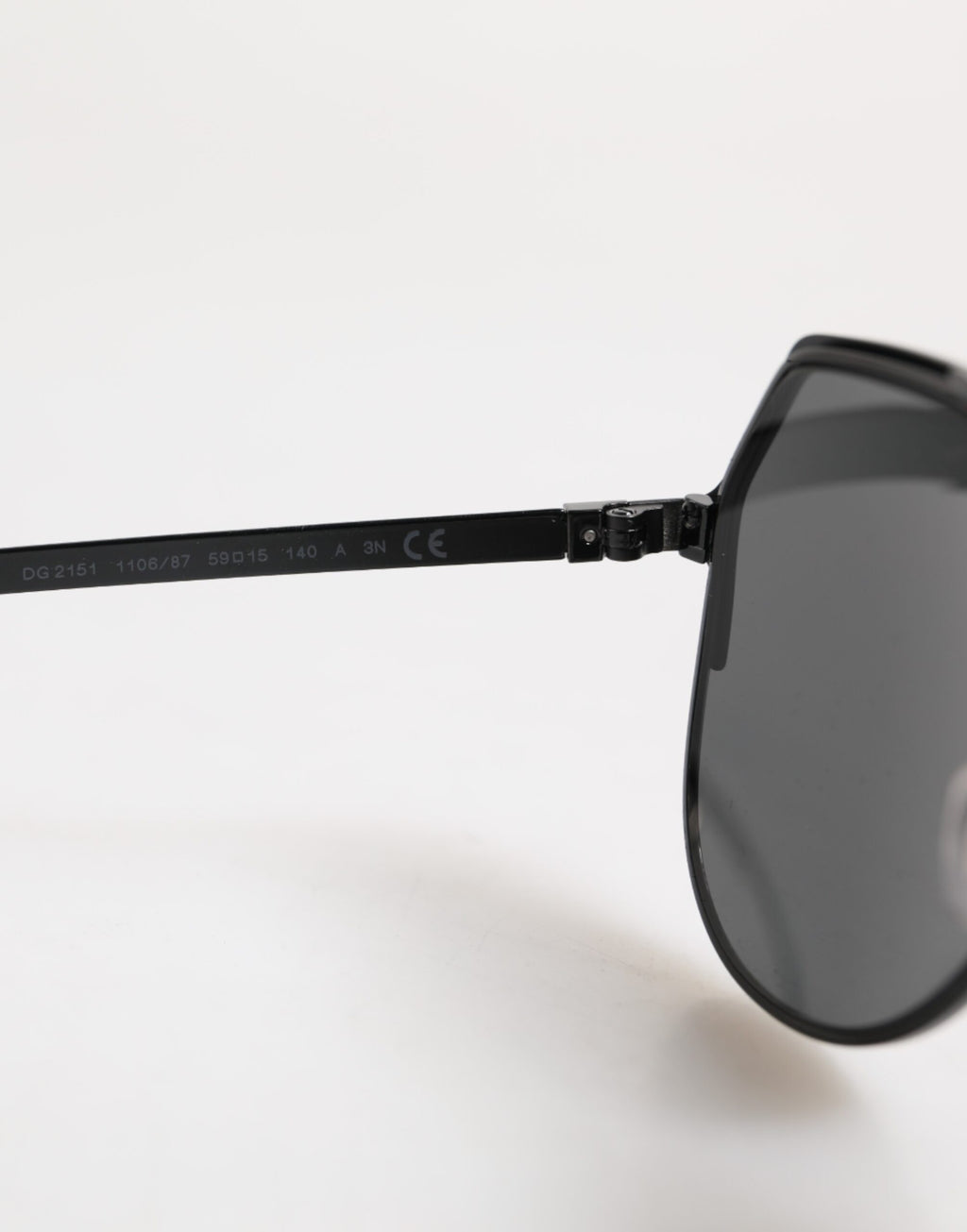 Dolce & Gabbana Black Metal Frame Angular Pilot DG2151 Eyewear Sunglasses