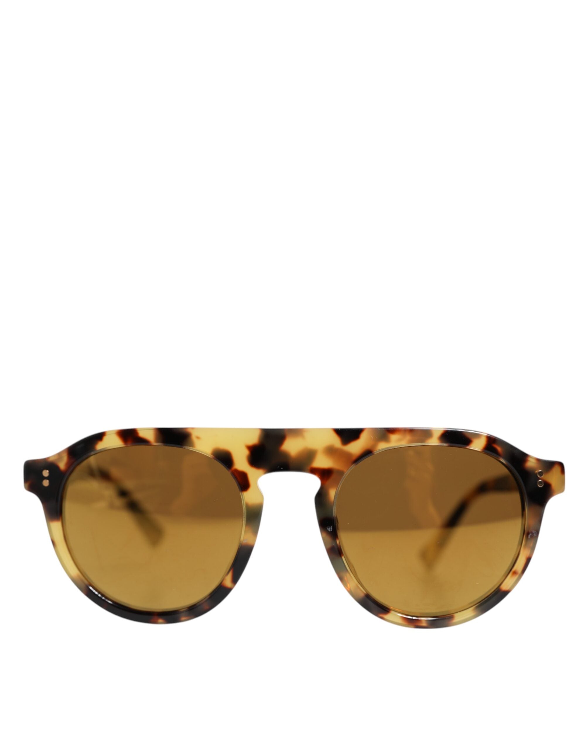Dolce & Gabbana Brown Acetate Round Leopard Print Eyewear Sunglasses