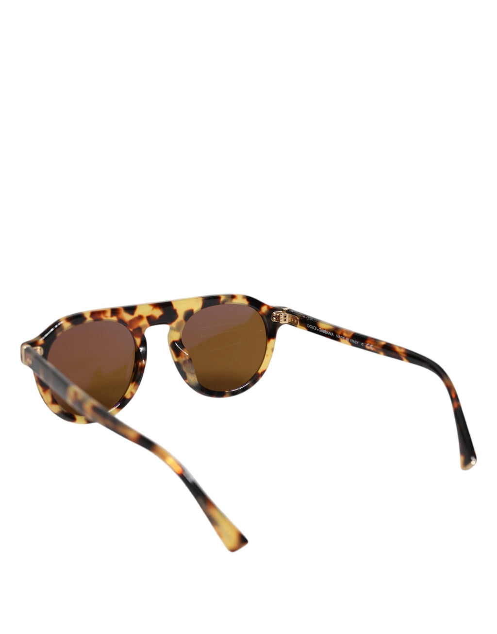 Dolce & Gabbana Brown Acetate Round Leopard Print Eyewear Sunglasses