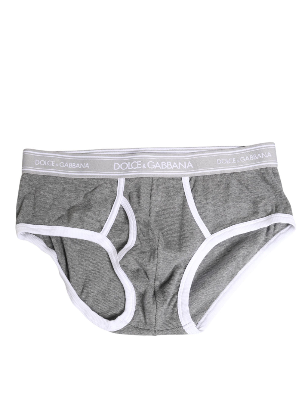 Dolce & Gabbana Gray Cotton Stretch Regular Men Brief Underwear