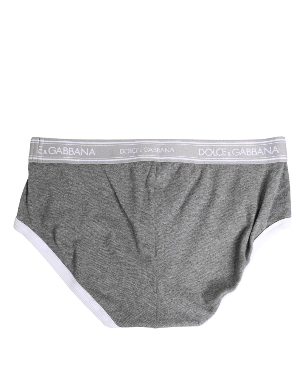 Dolce & Gabbana Gray Cotton Stretch Regular Men Brief Underwear