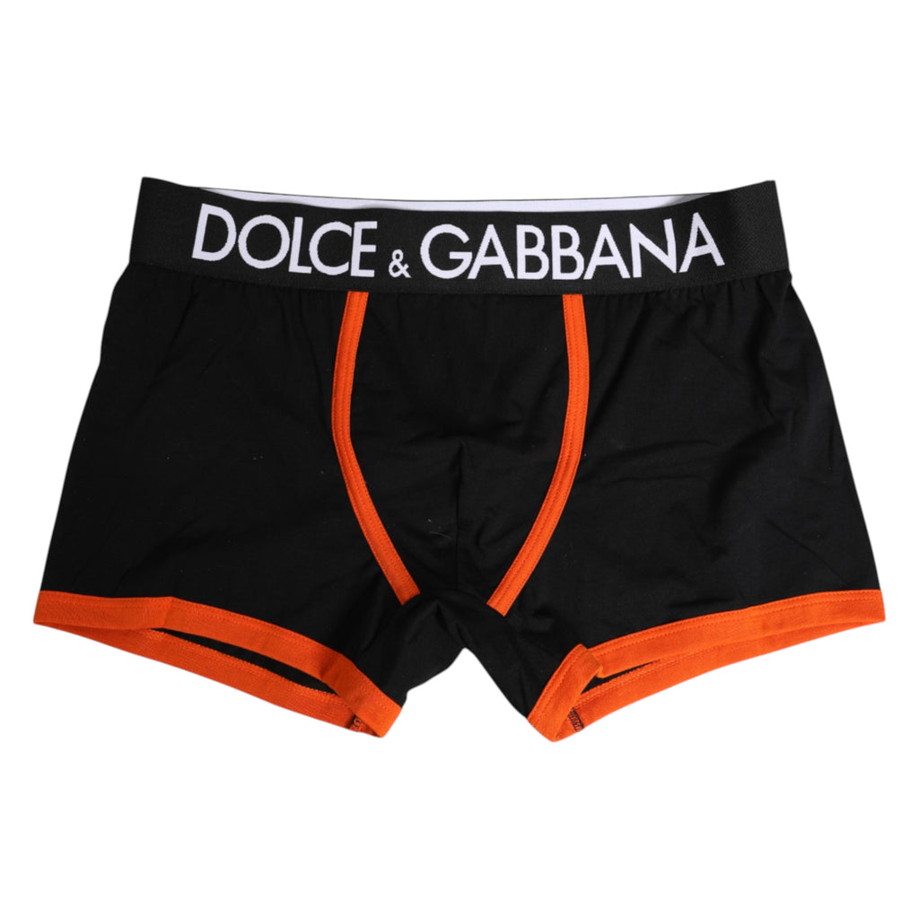 Dolce & Gabbana Black Cotton Stretch Regular Boxer Underwear
