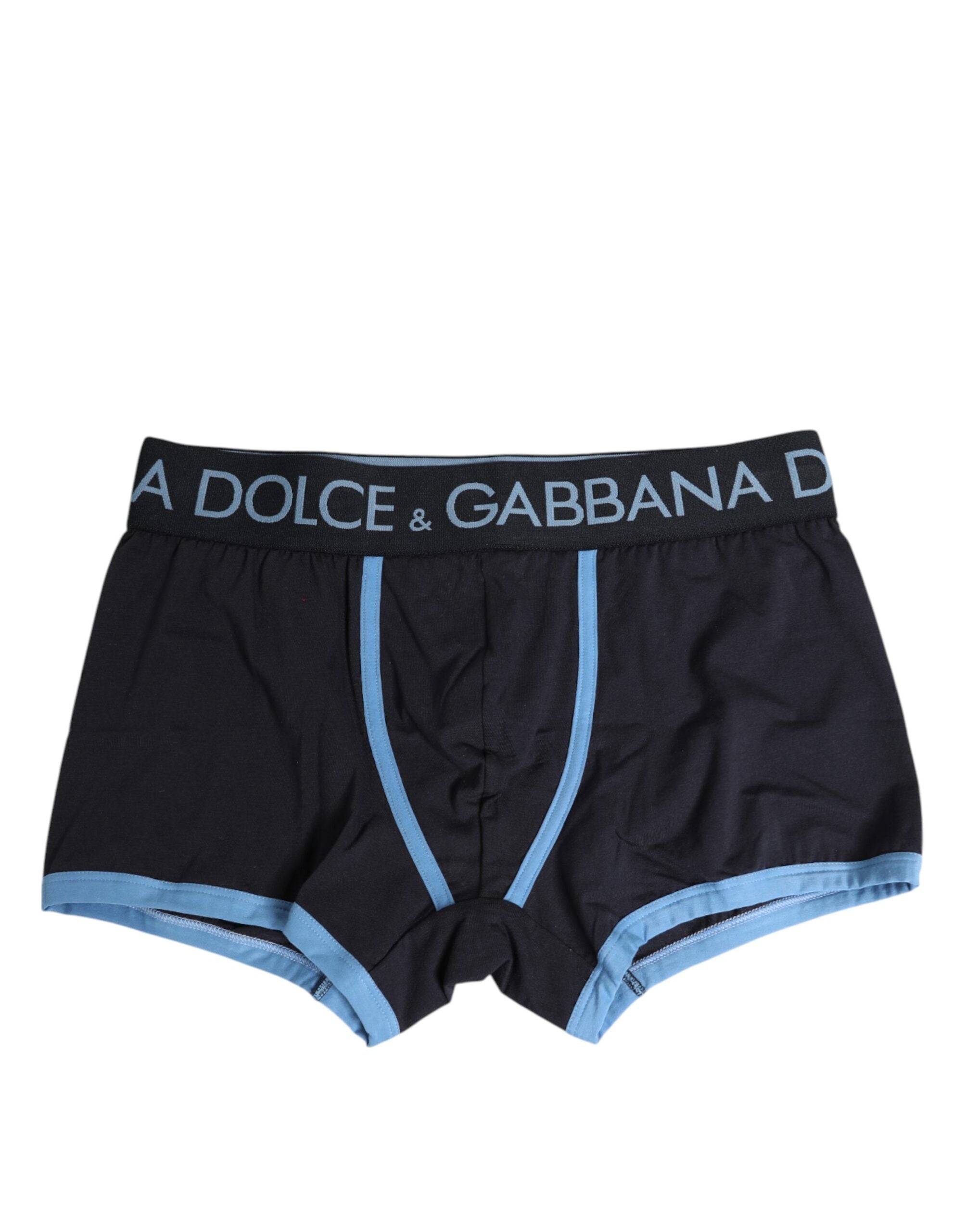 Dolce & Gabbana Blue Cotton Stretch Regular Boxer Underwear