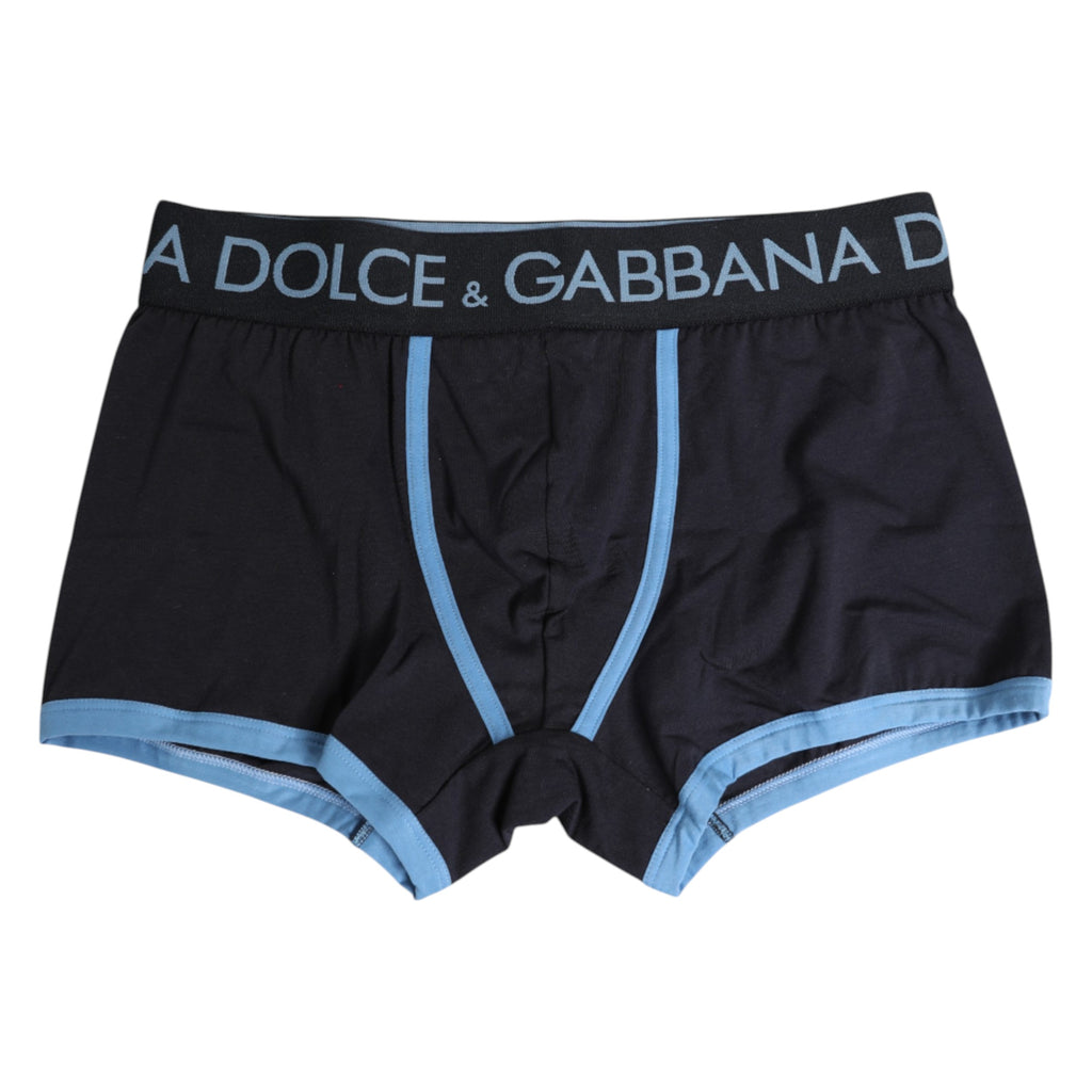 Dolce & Gabbana Blue Cotton Stretch Regular Boxer Underwear