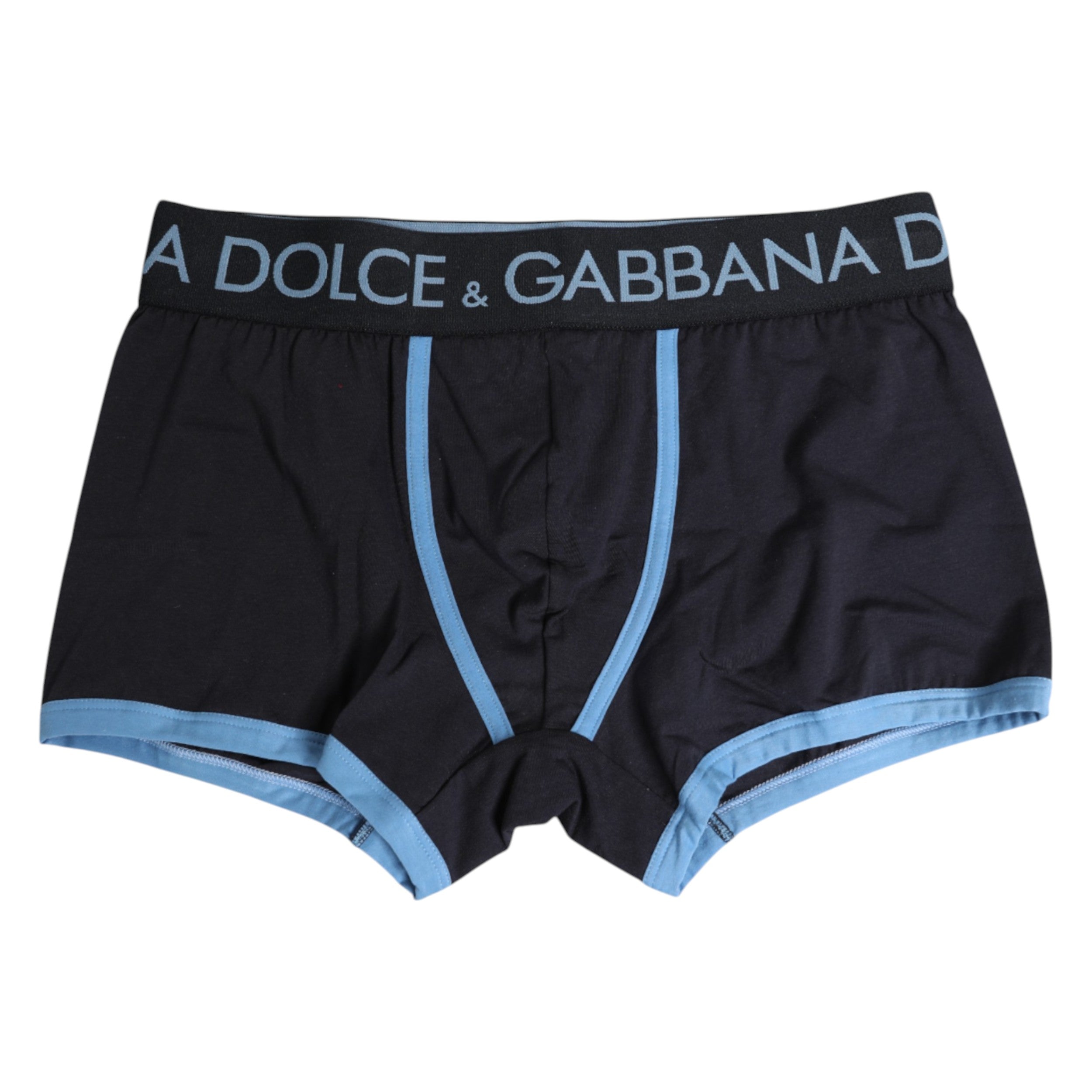 Dolce & Gabbana Blue Cotton Stretch Regular Boxer Underwear