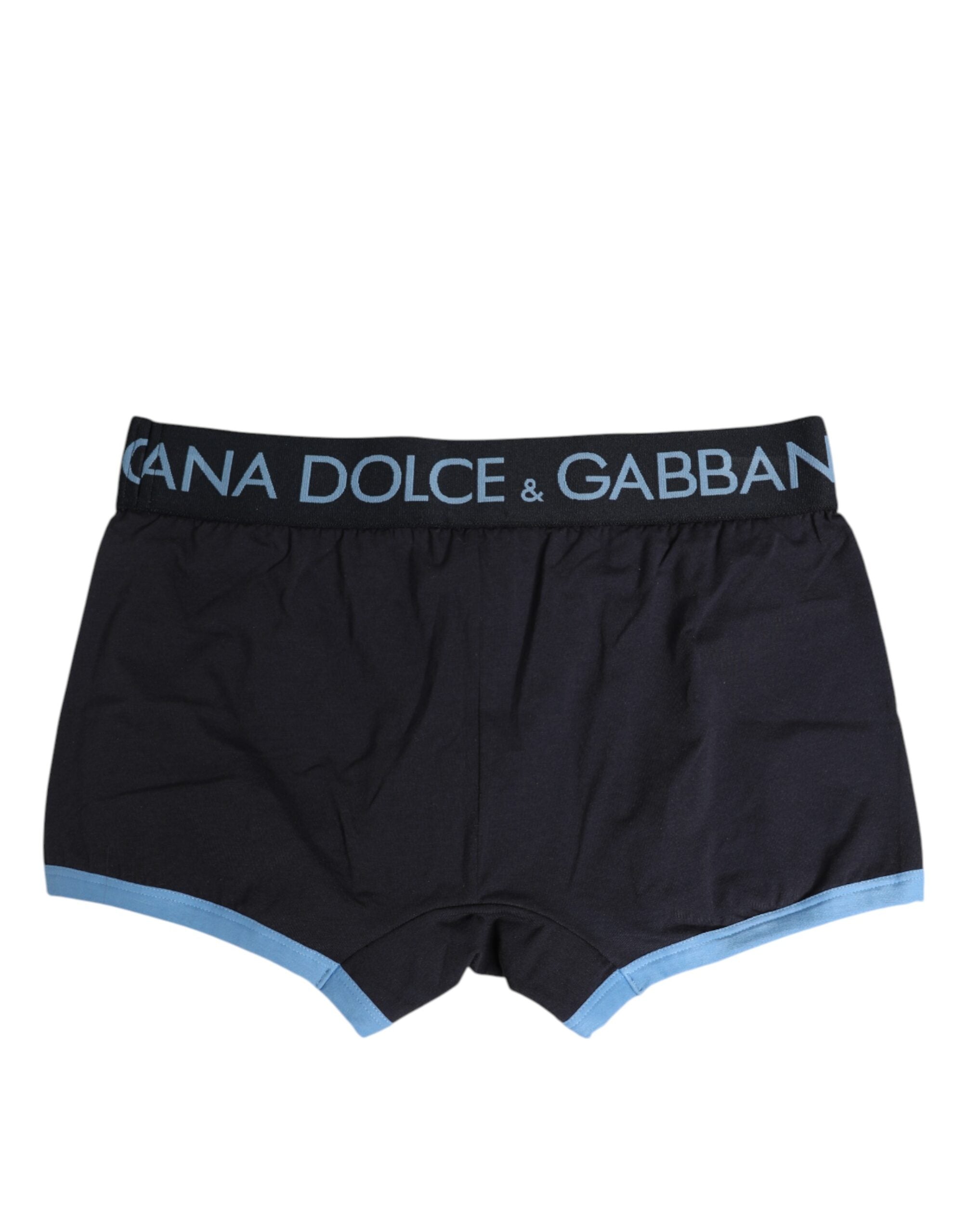 Dolce & Gabbana Blue Cotton Stretch Regular Boxer Underwear