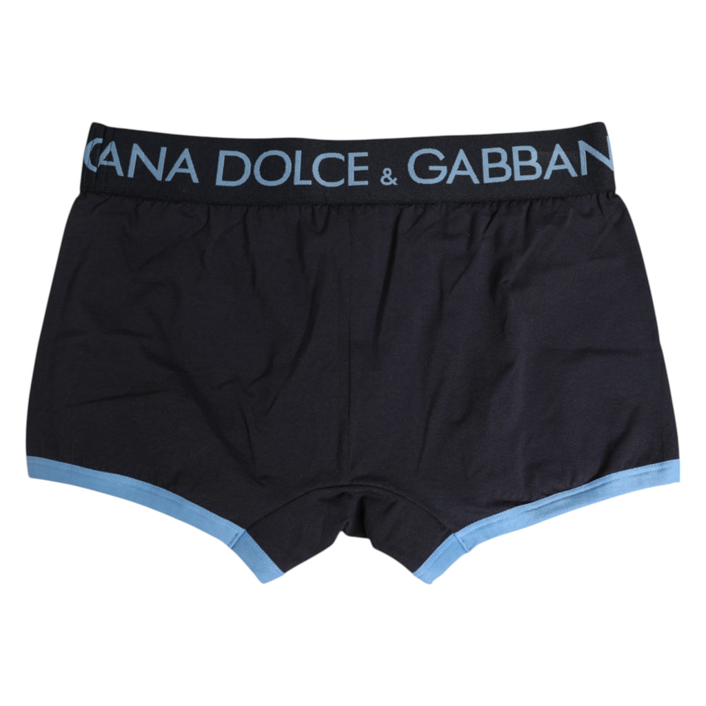 Dolce & Gabbana Blue Cotton Stretch Regular Boxer Underwear