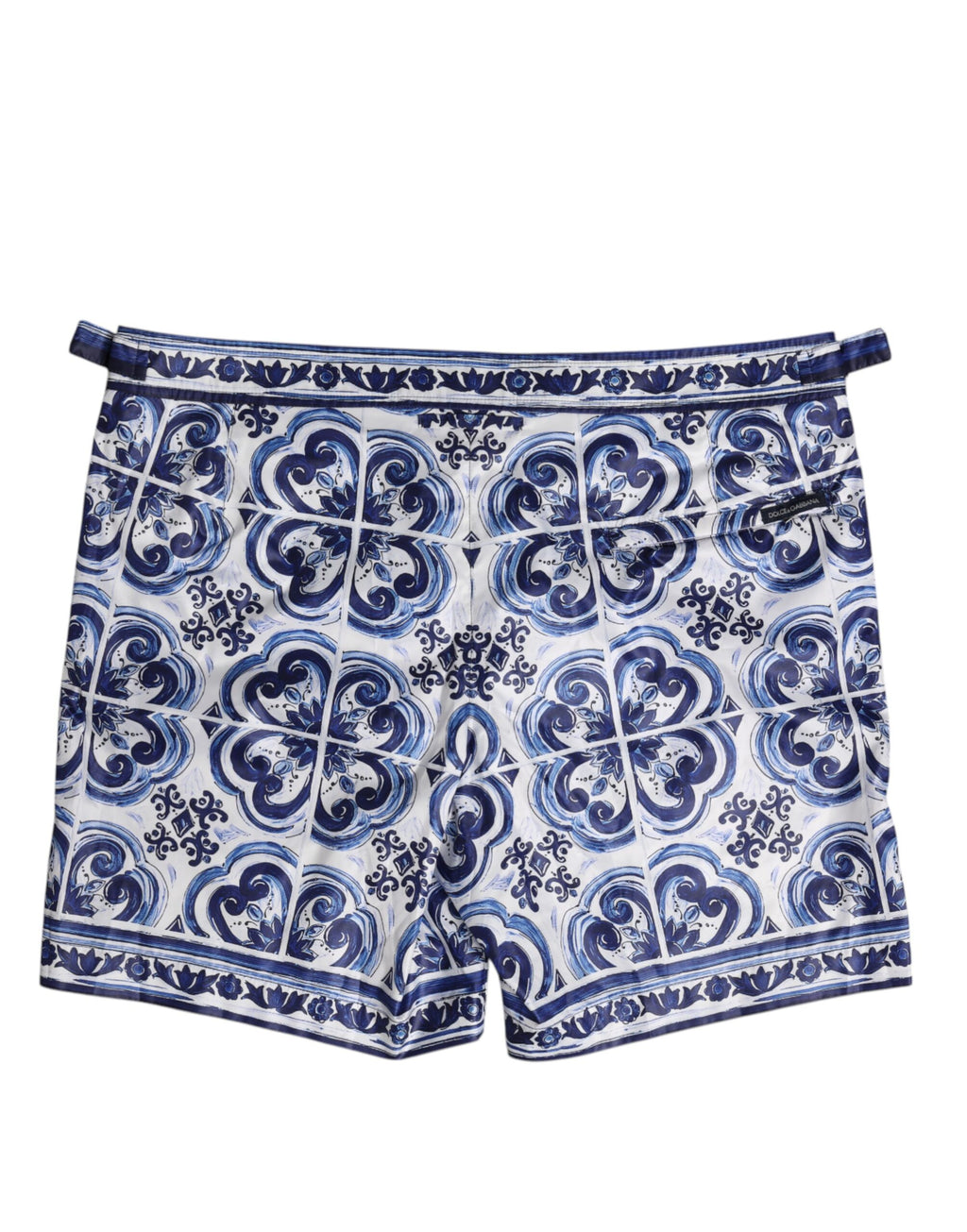 Dolce & Gabbana Blue White Majolica Print Swim Shorts Swimwear