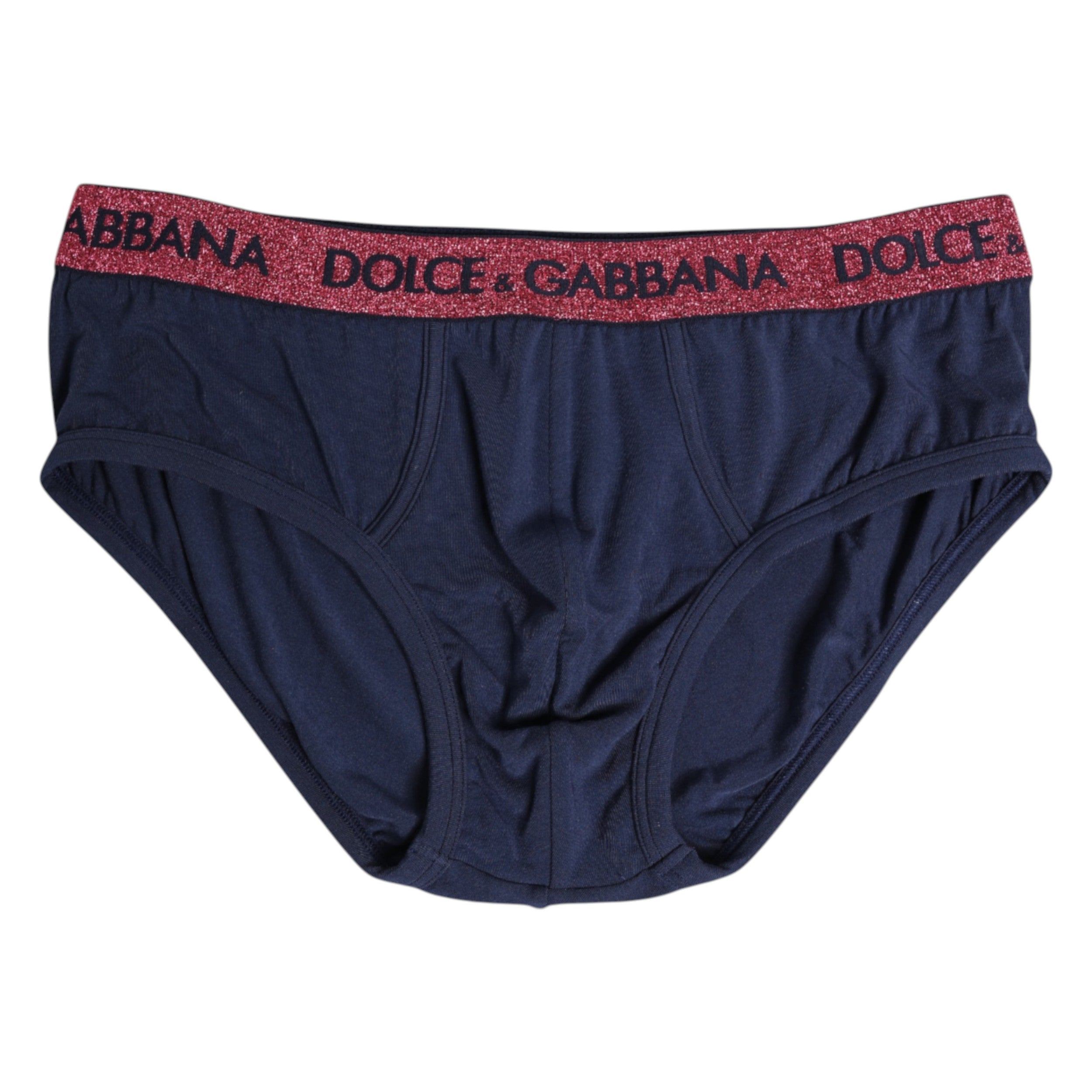 Dolce & Gabbana Blue Red Logo Stretch Regular Brief Underwear