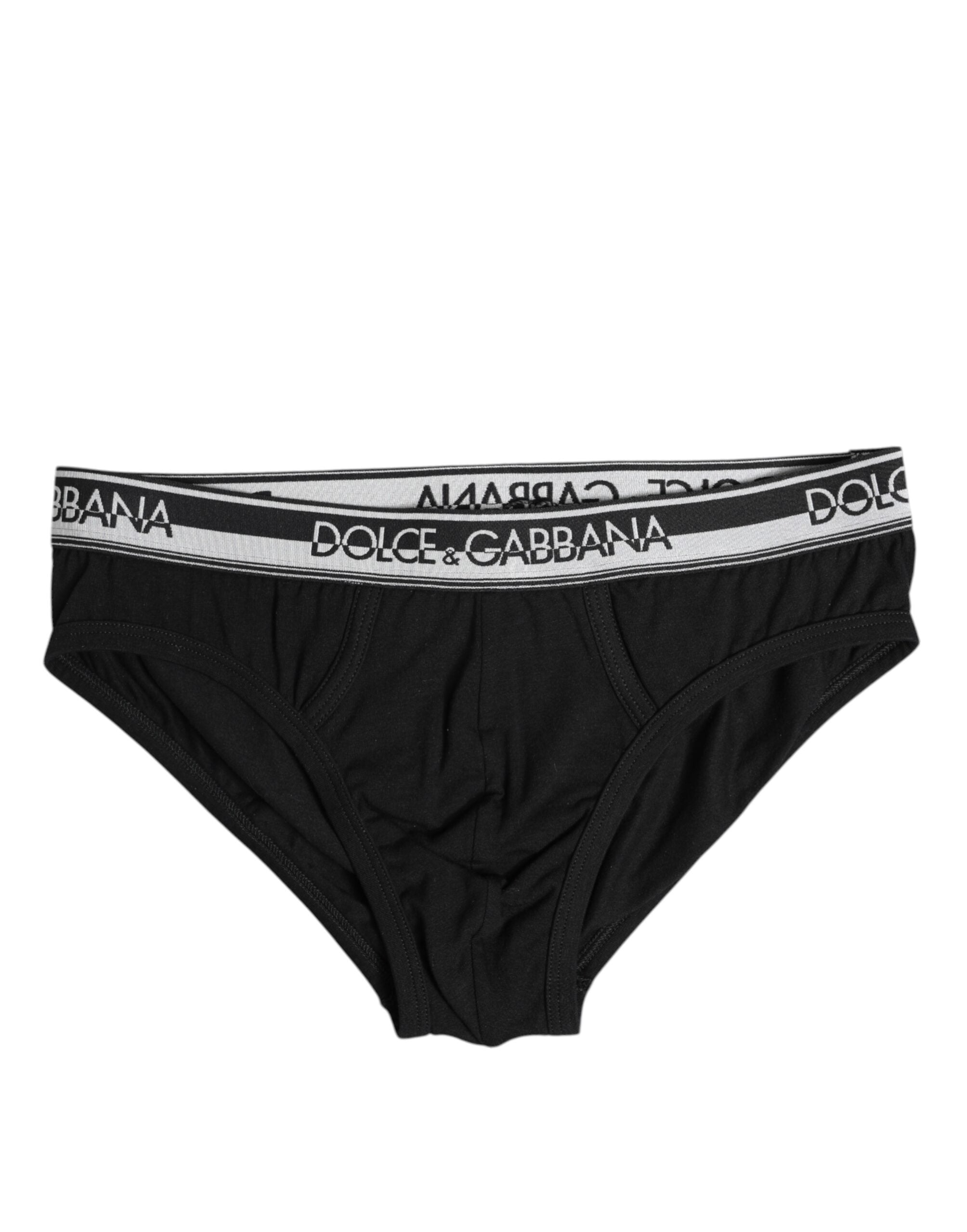 Dolce & Gabbana Black Cotton Stretch Regular Brief Underwear