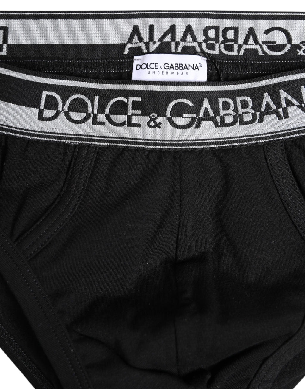 Dolce & Gabbana Black Cotton Stretch Regular Brief Underwear