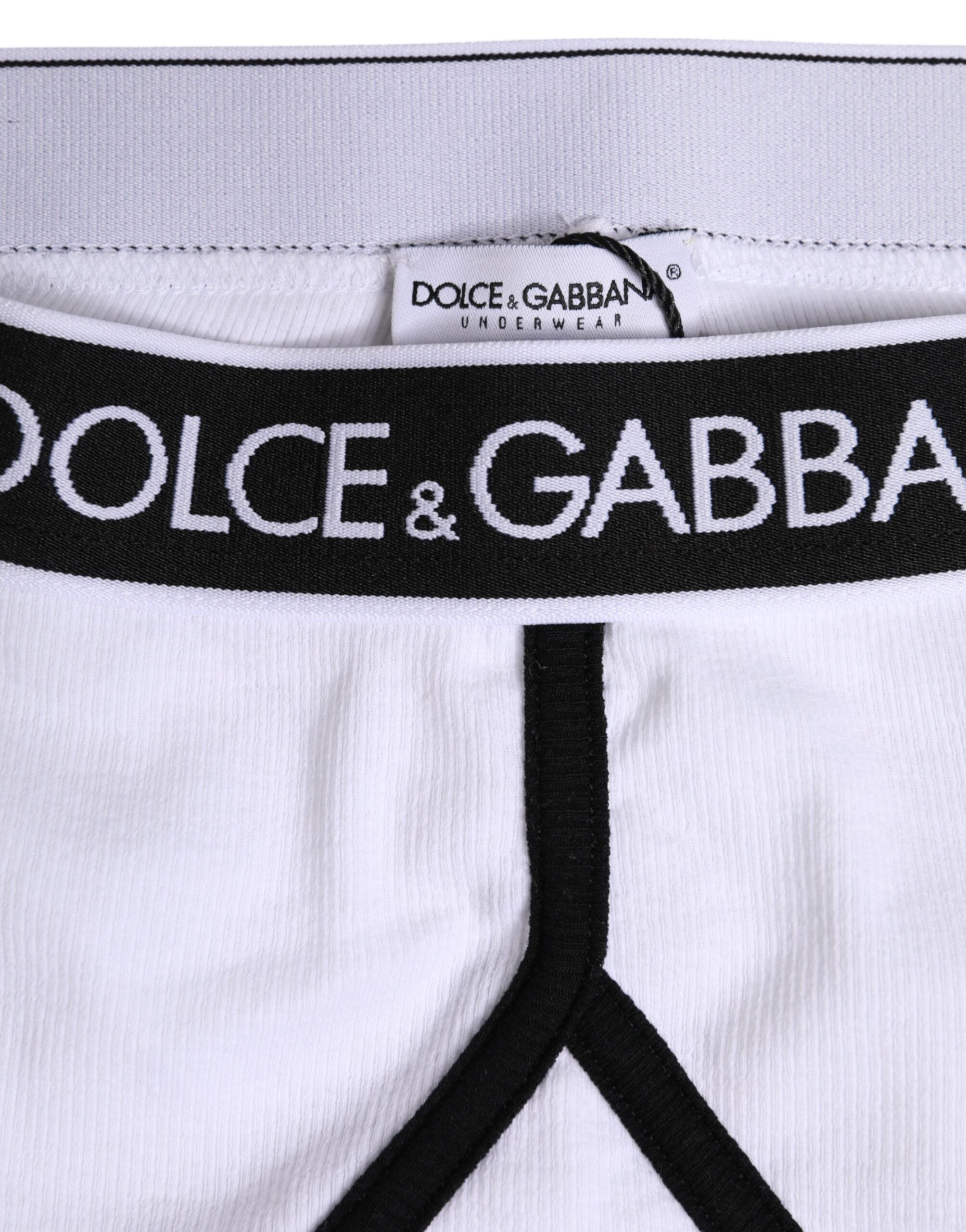 Dolce & Gabbana White Cotton Stretch Regular Brief Underwear