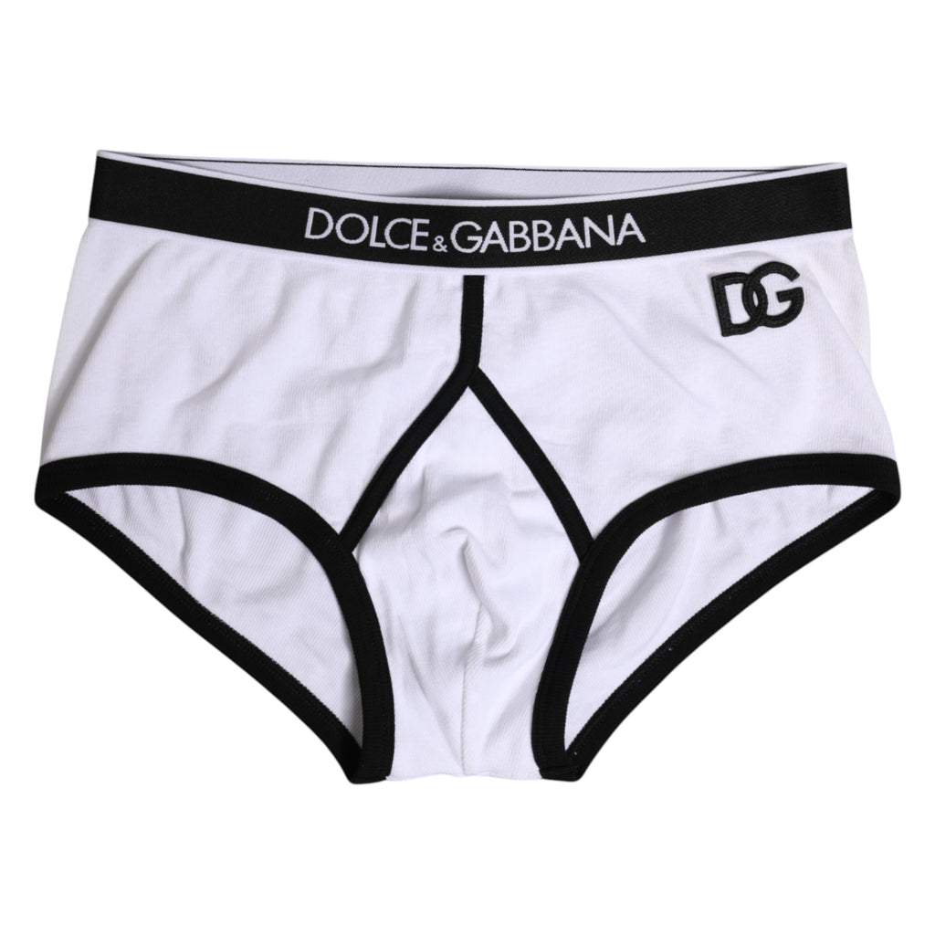 Dolce & Gabbana White Cotton Stretch Regular Brief Underwear