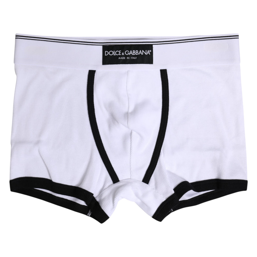 Dolce & Gabbana White Cotton Men Regular Boxer Underwear