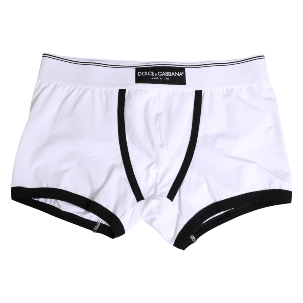 Dolce & Gabbana White Cotton Men Regular Boxer Underwear