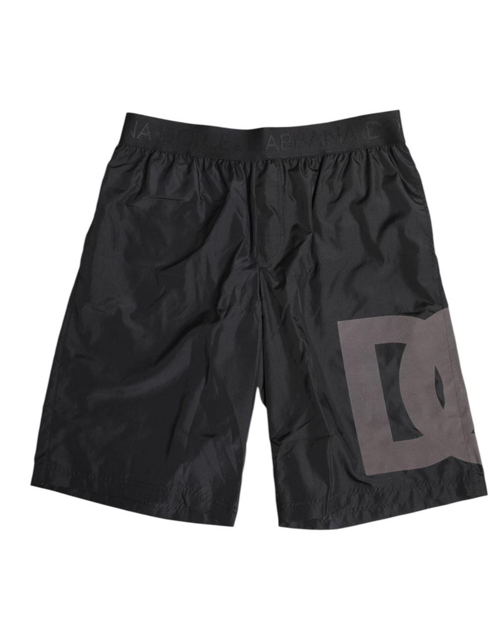Dolce & Gabbana Black Logo Print Beachwear Men Shorts Swimwear