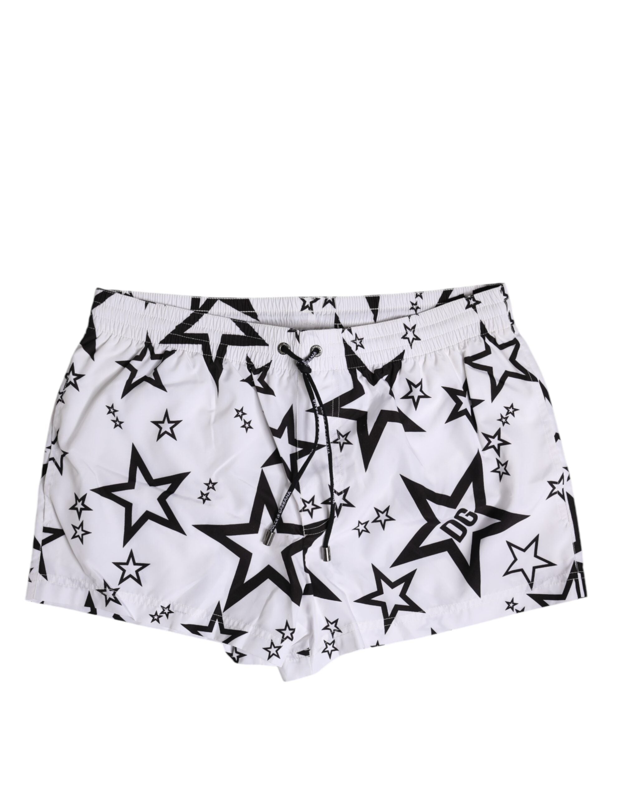Dolce & Gabbana White Star Print Beachwear Men Shorts Swimwear