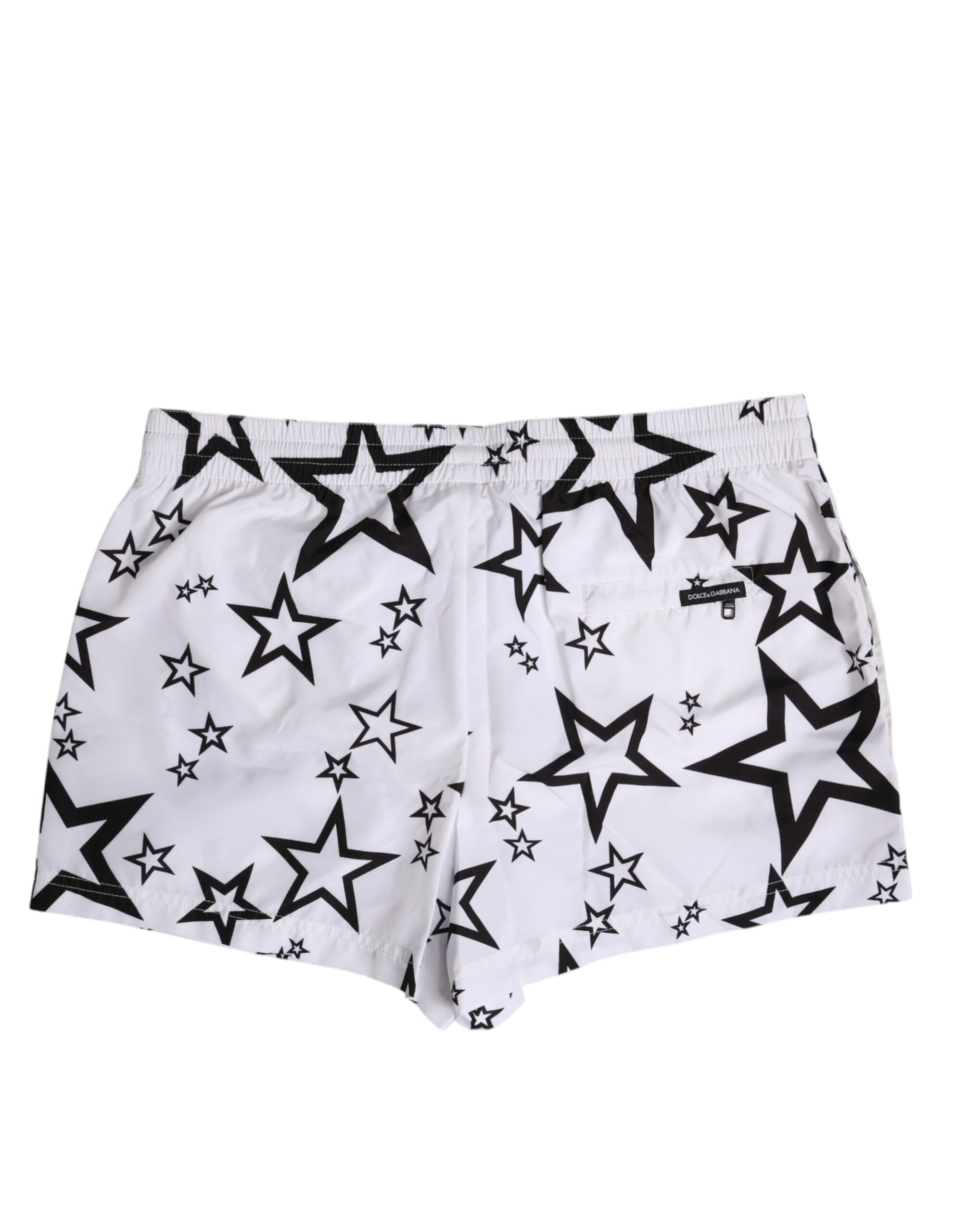 Dolce & Gabbana White Star Print Beachwear Men Shorts Swimwear