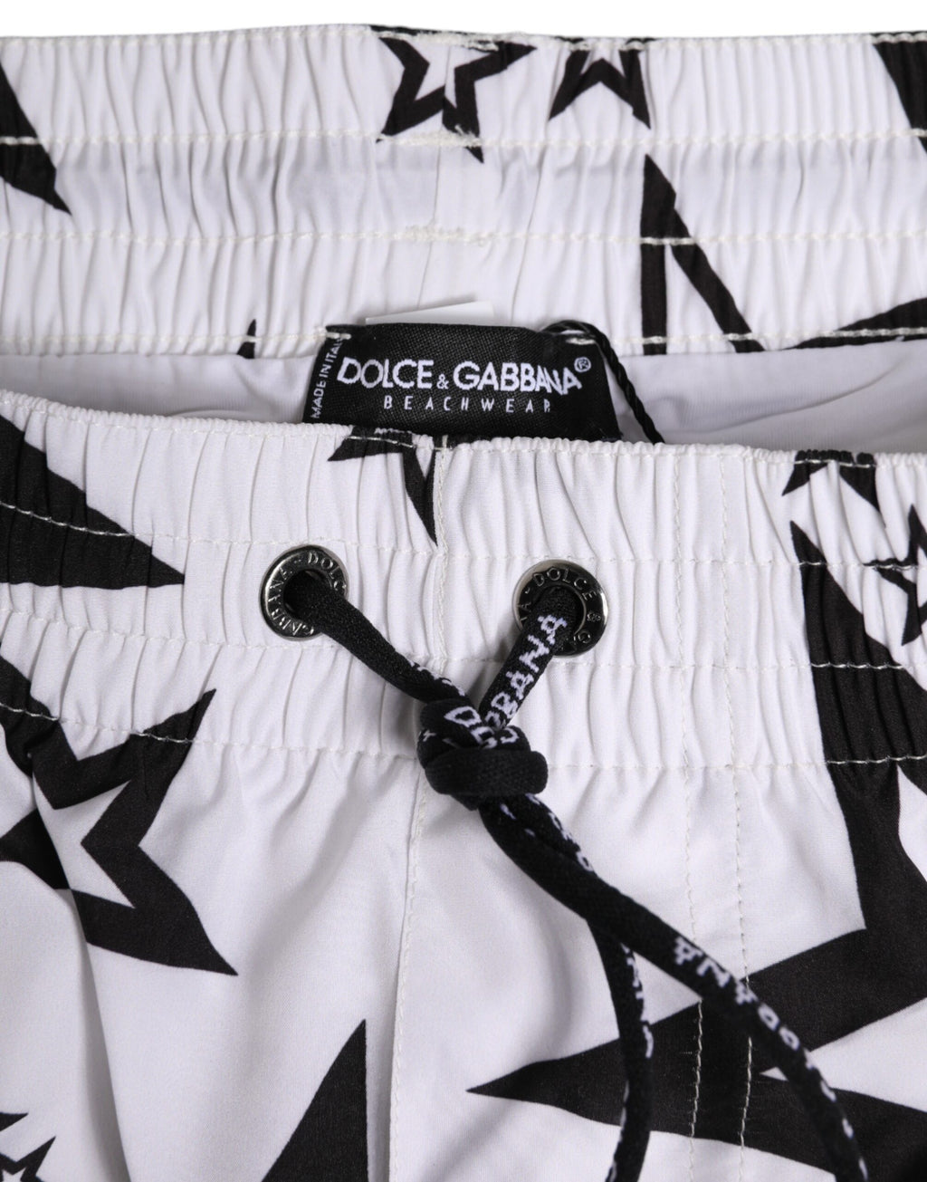 Dolce & Gabbana White Star Print Beachwear Men Shorts Swimwear
