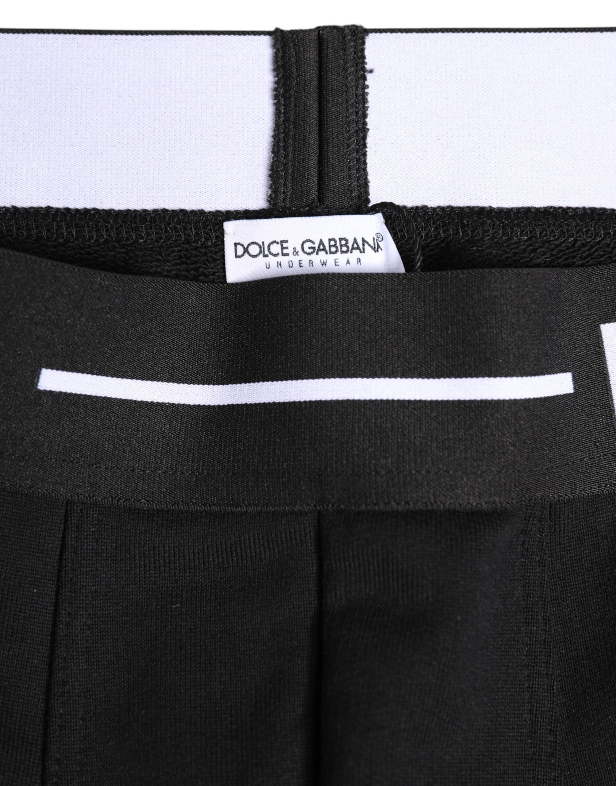 Dolce & Gabbana Black Cotton Stretch Regular Boxer Underwear