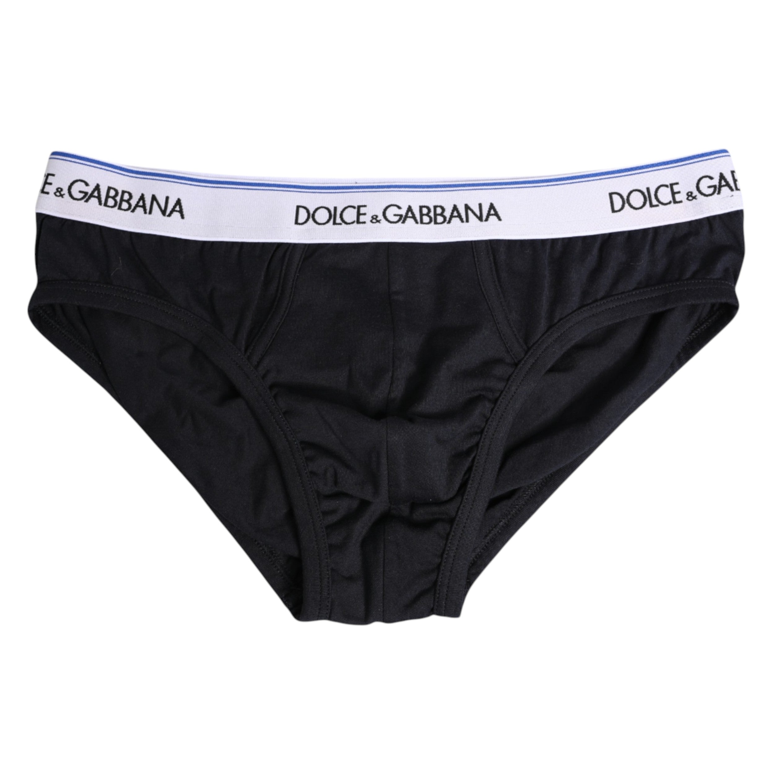 Dolce & Gabbana Black Cotton Stretch Regular Brief Underwear