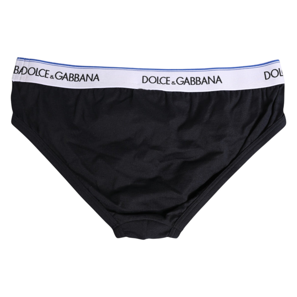 Dolce & Gabbana Black Cotton Stretch Regular Brief Underwear