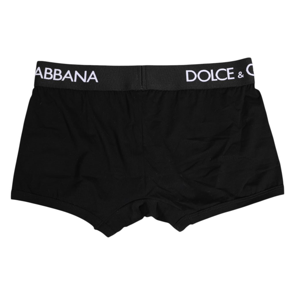 Dolce & Gabbana Black Cotton Stretch Regular Boxer Underwear