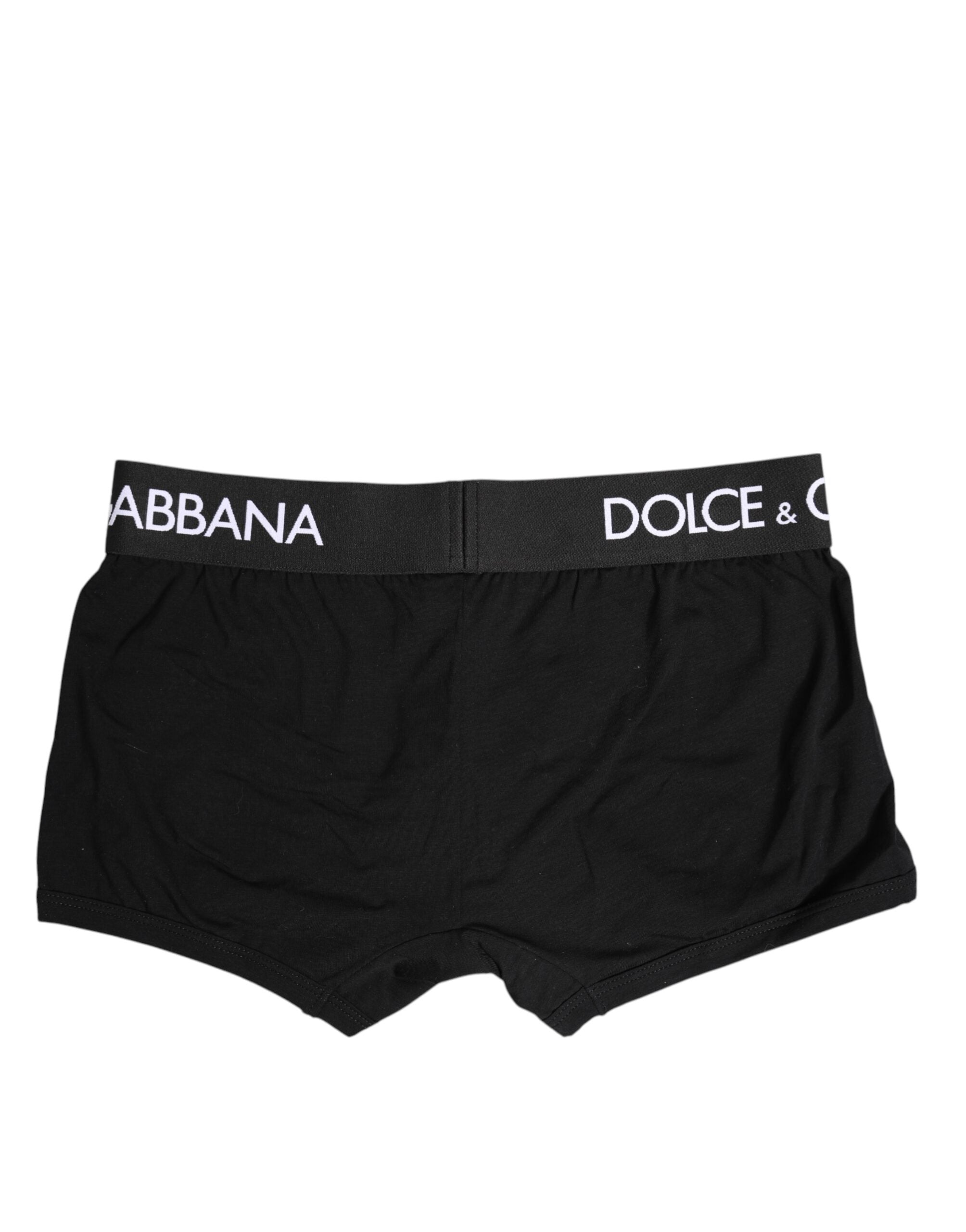 Dolce & Gabbana Black Cotton Stretch Regular Boxer Underwear