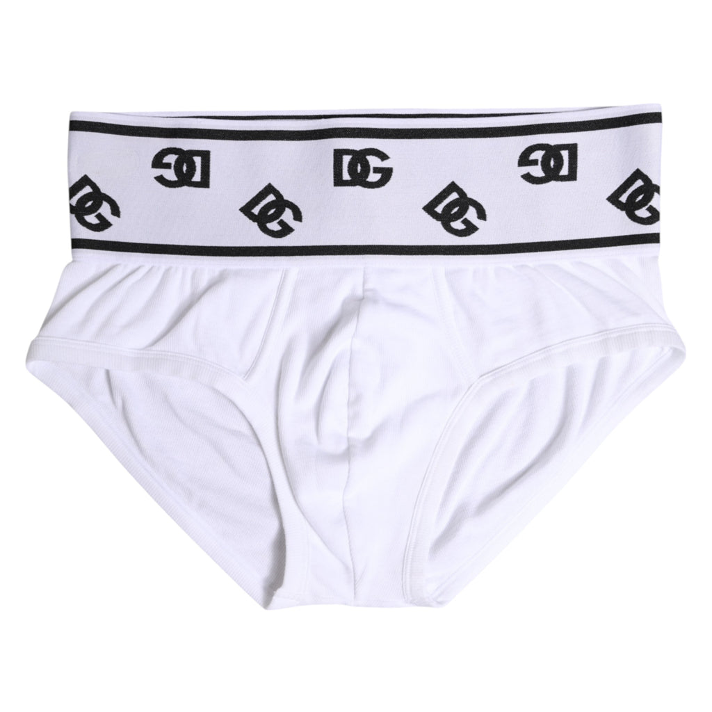 Dolce & Gabbana White Cotton Stretch Regular Brief Underwear
