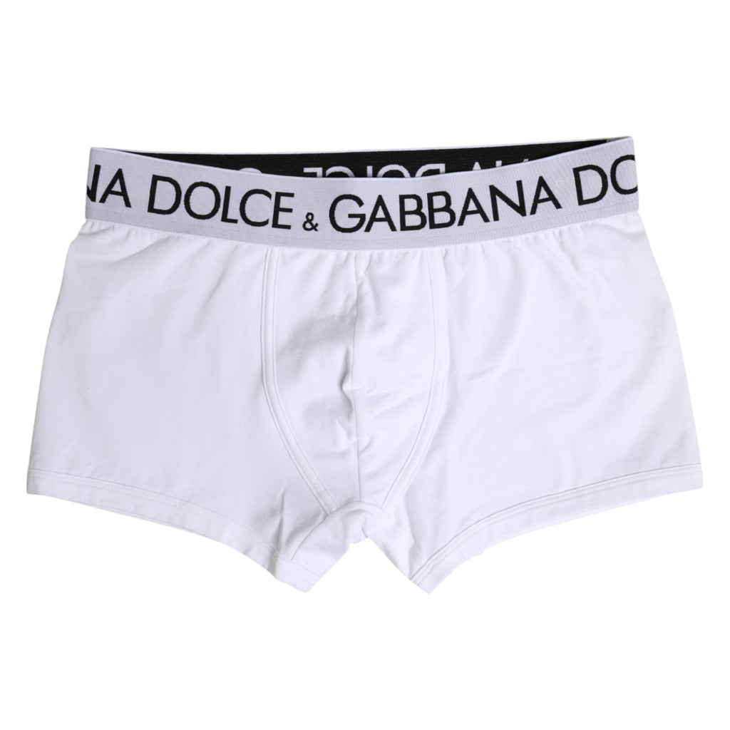 Dolce & Gabbana White Cotton Stretch Regular Boxer Underwear