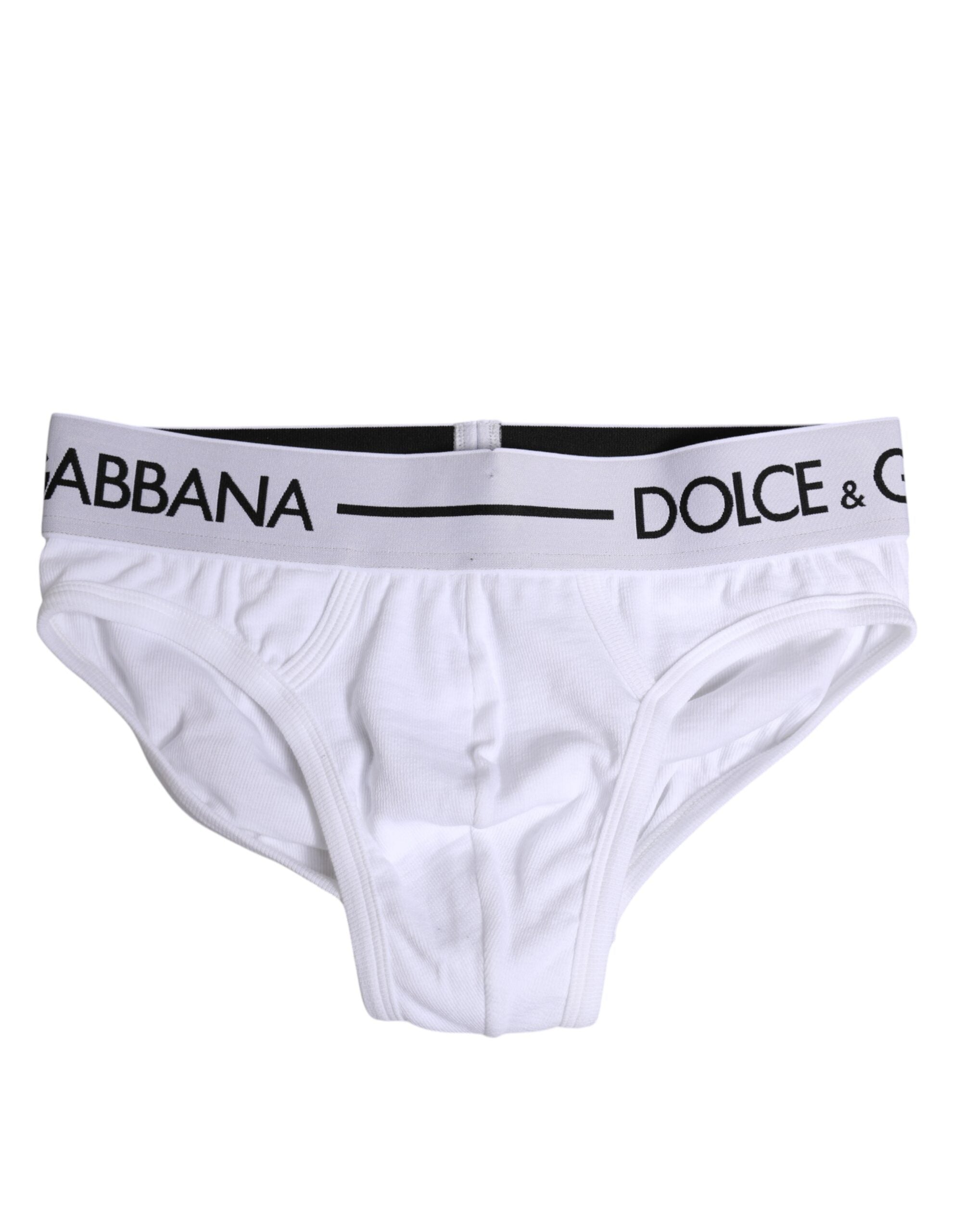 Dolce & Gabbana White Cotton Stretch Regular Brief Underwear