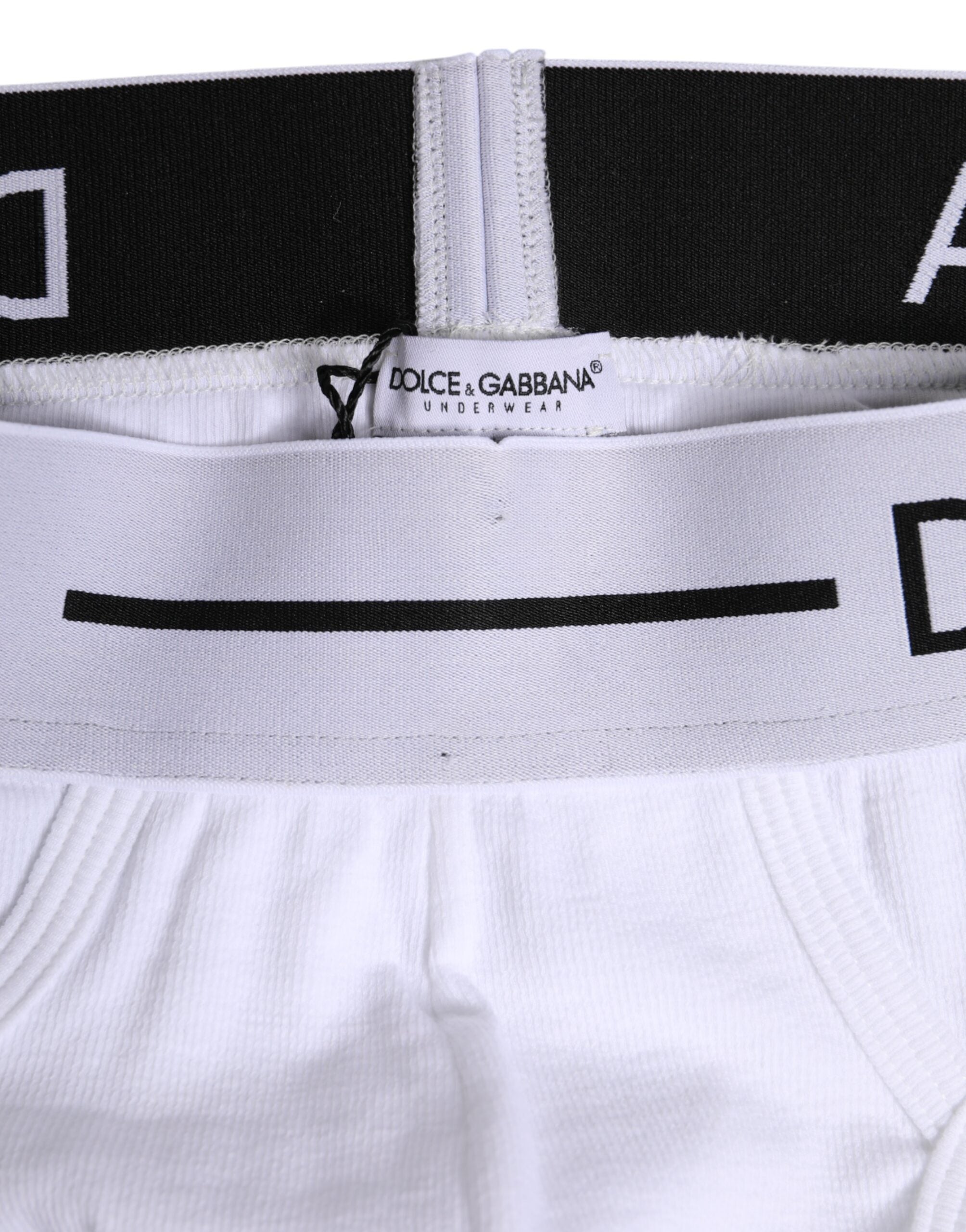 Dolce & Gabbana White Cotton Stretch Regular Brief Underwear