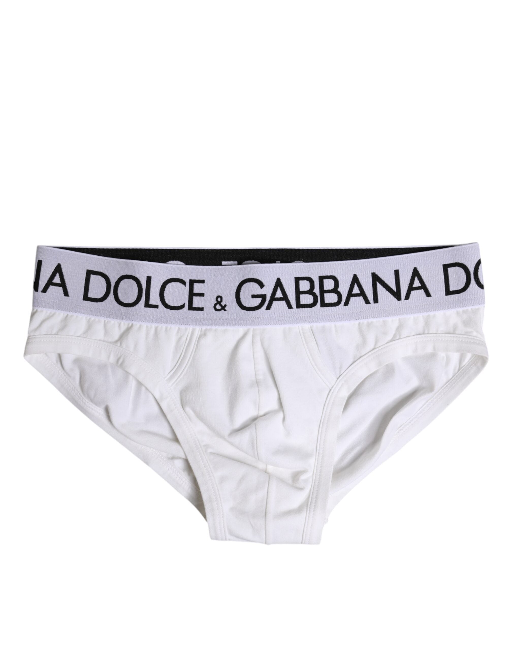 Dolce & Gabbana White Cotton Stretch Regular Brief Underwear