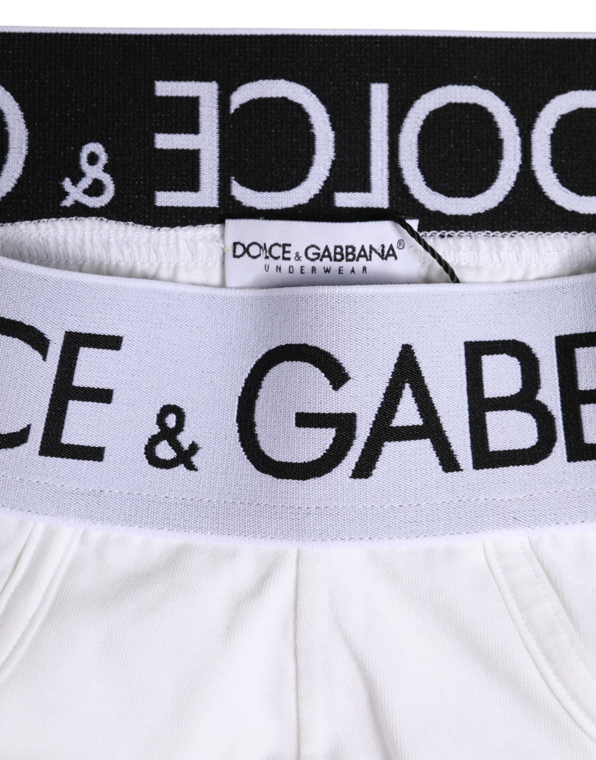 Dolce & Gabbana White Cotton Stretch Regular Brief Underwear