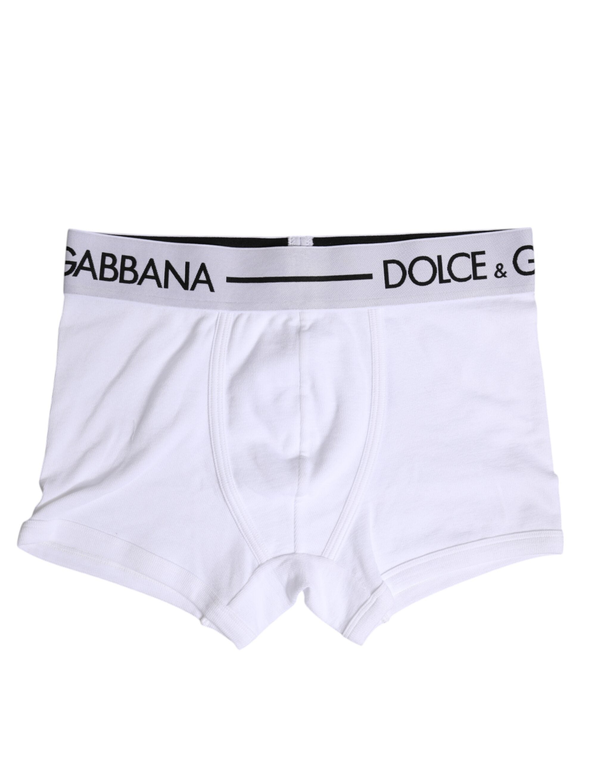 Dolce & Gabbana White Cotton Stretch Regular Boxer Underwear