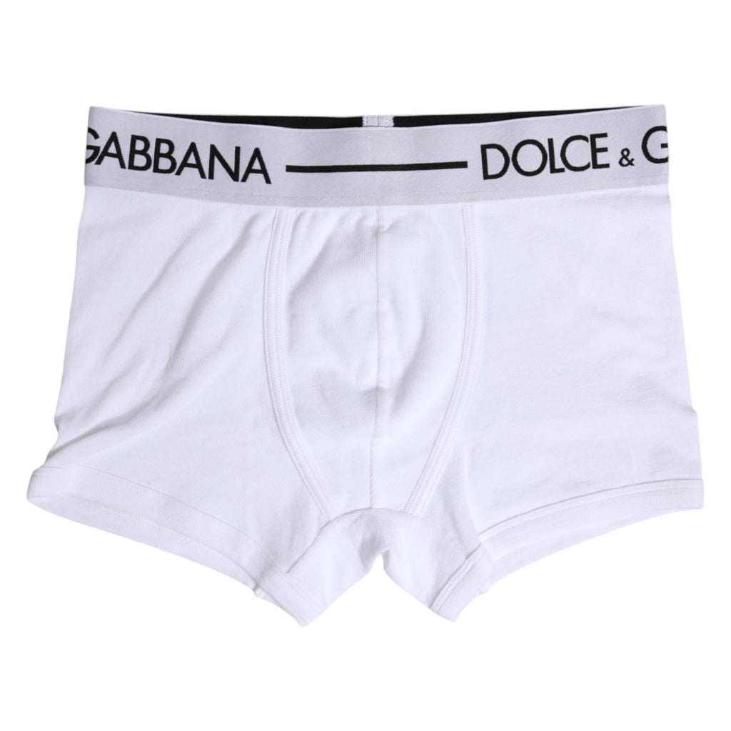 Dolce & Gabbana White Cotton Stretch Regular Boxer Underwear