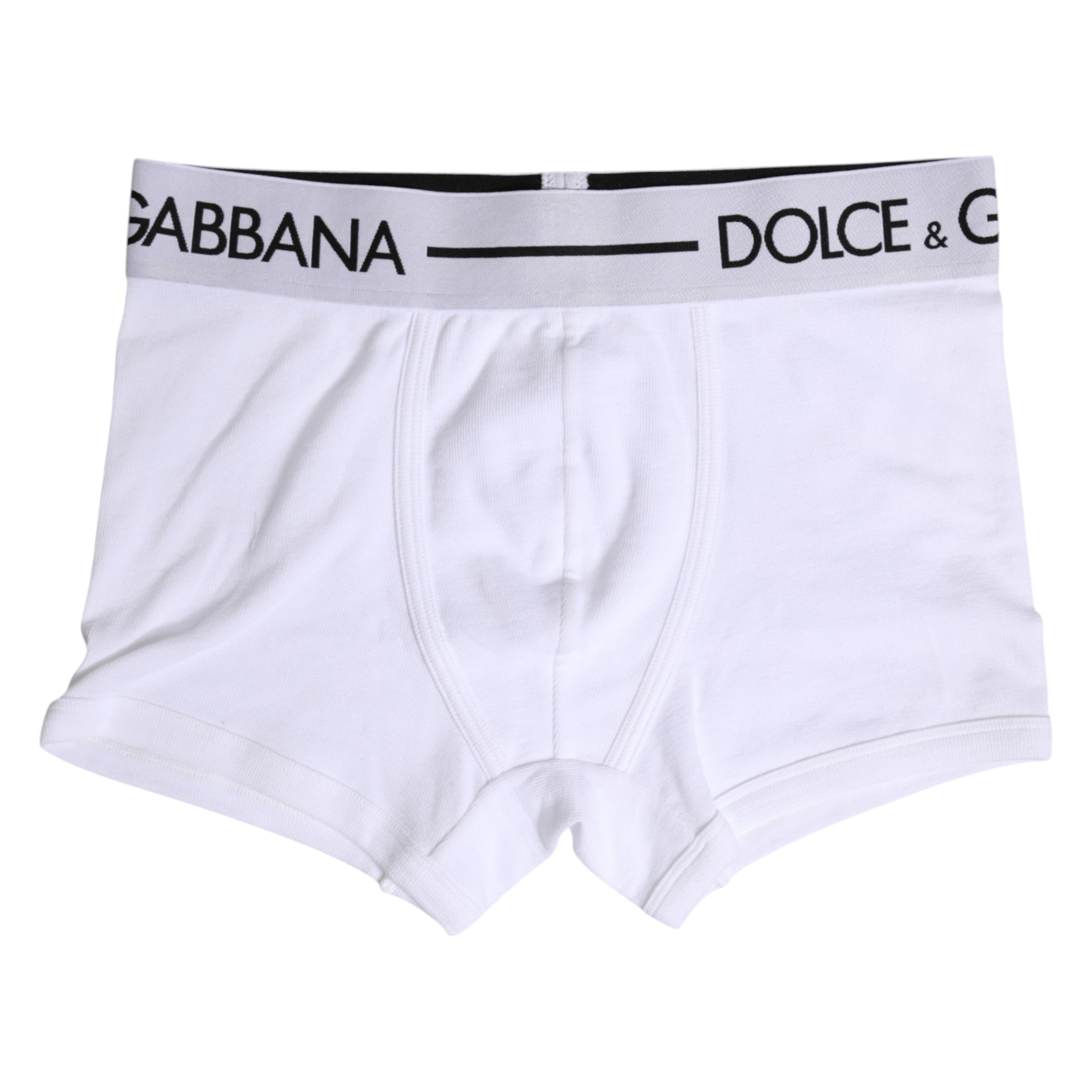 Dolce & Gabbana White Cotton Stretch Regular Boxer Underwear