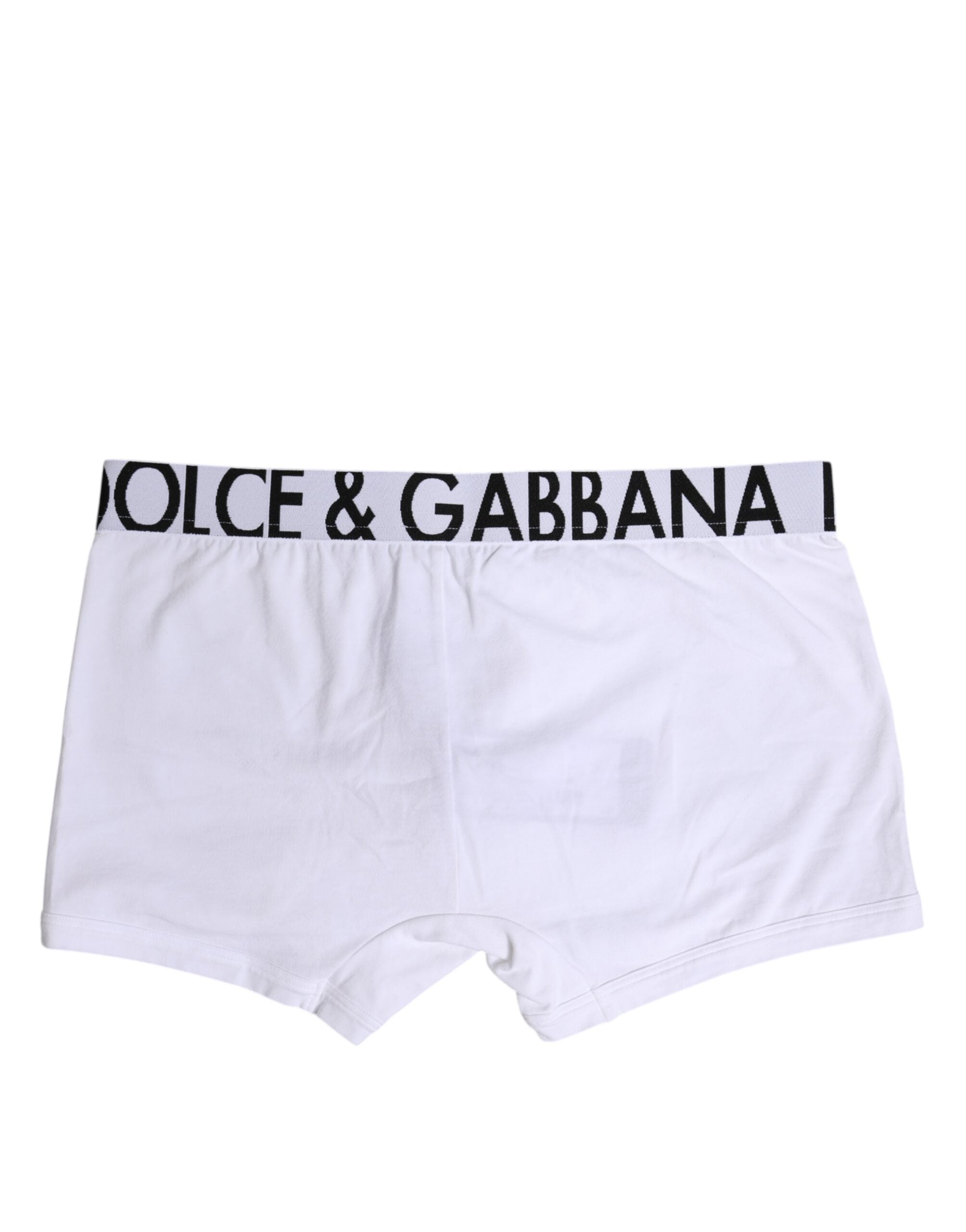 Dolce & Gabbana White Cotton Stretch Regular Boxer Underwear